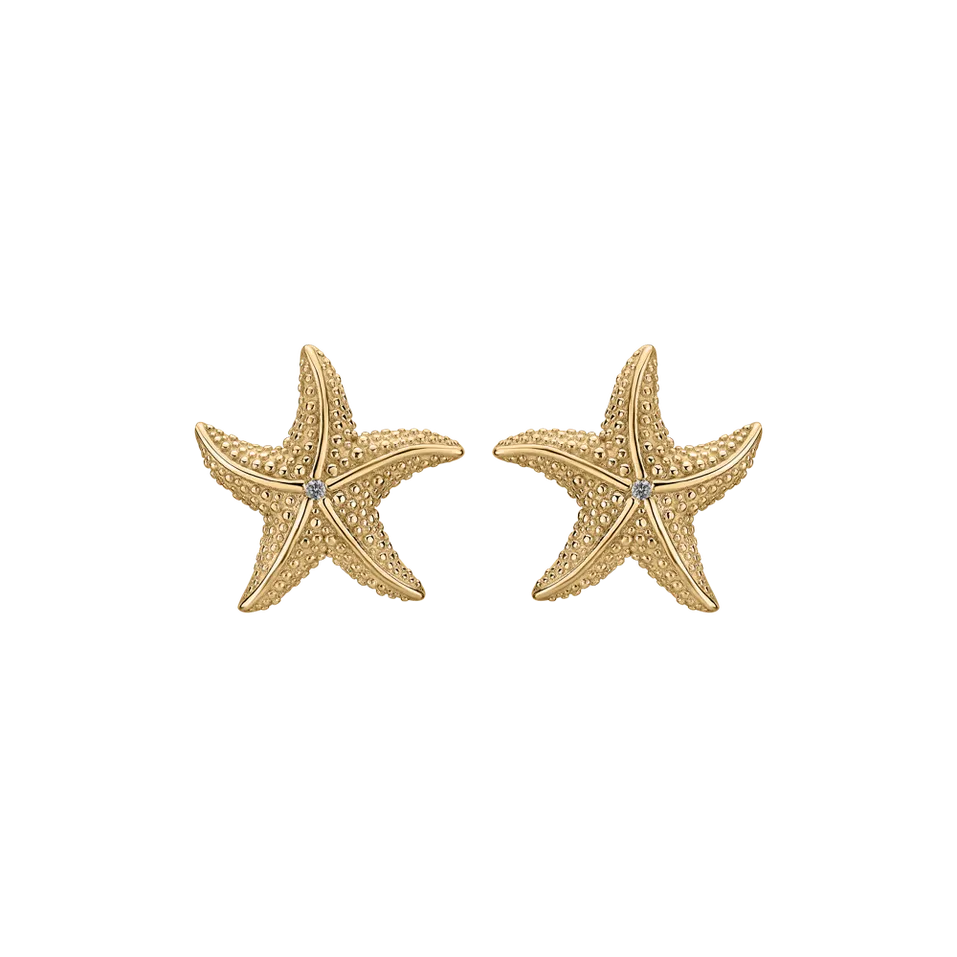 Náušnice s diamanty Glossy Starfish