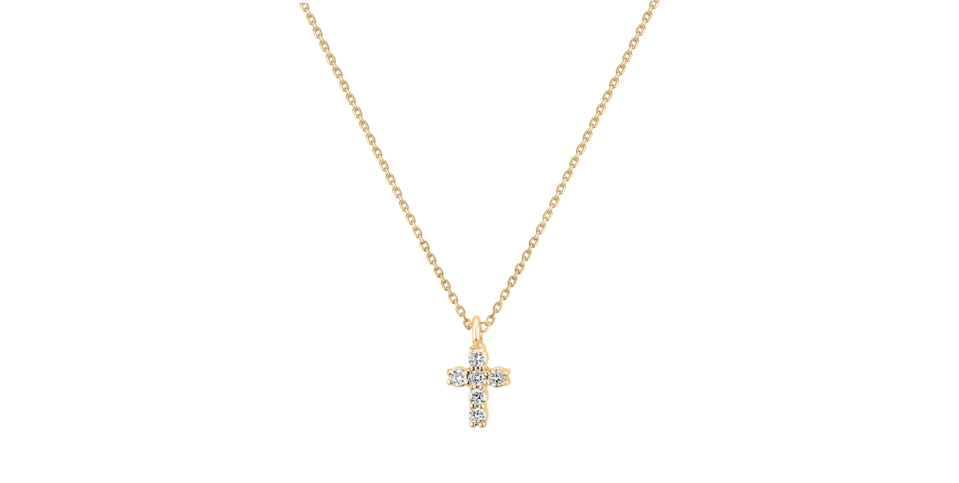 Náhrdelník s diamanty Glossy Cross