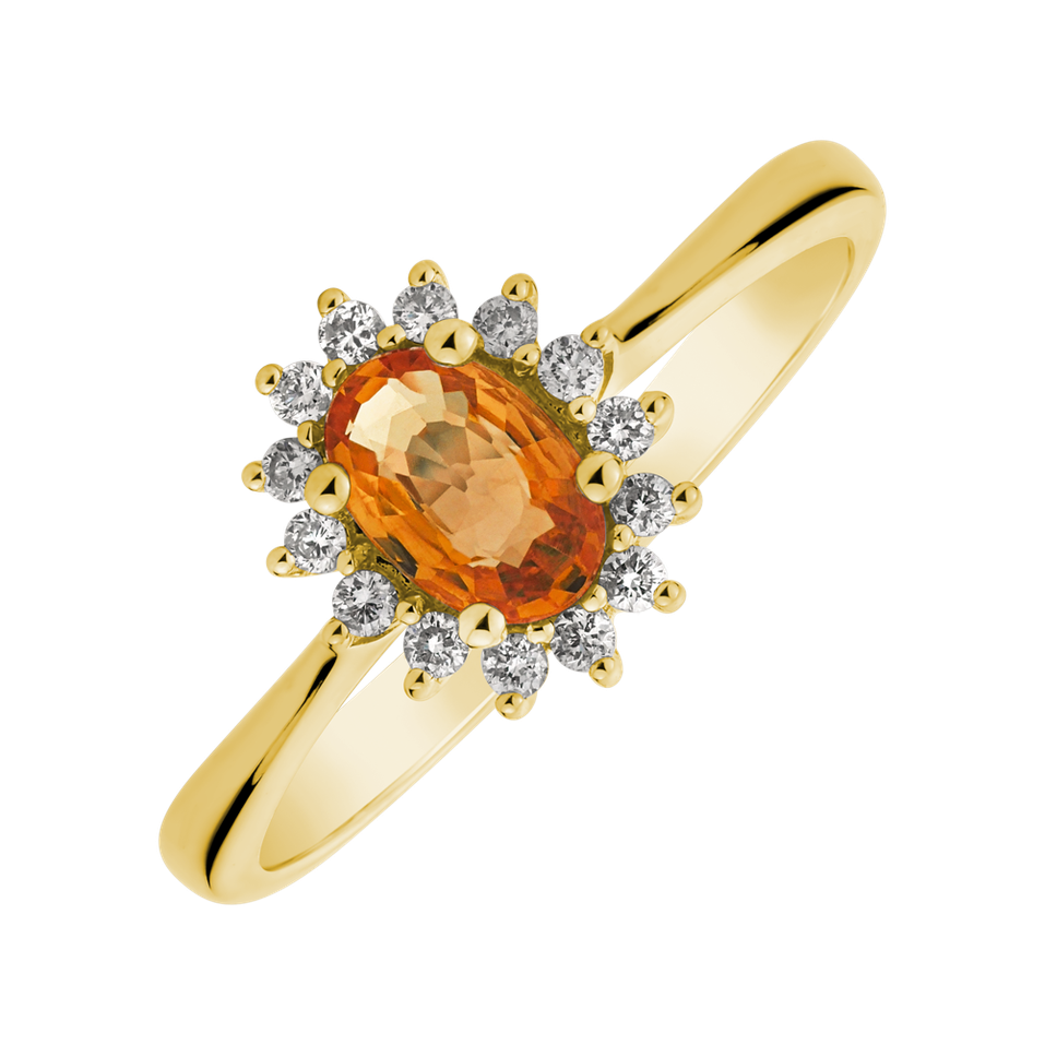 Prsten se safírem a diamanty Princess