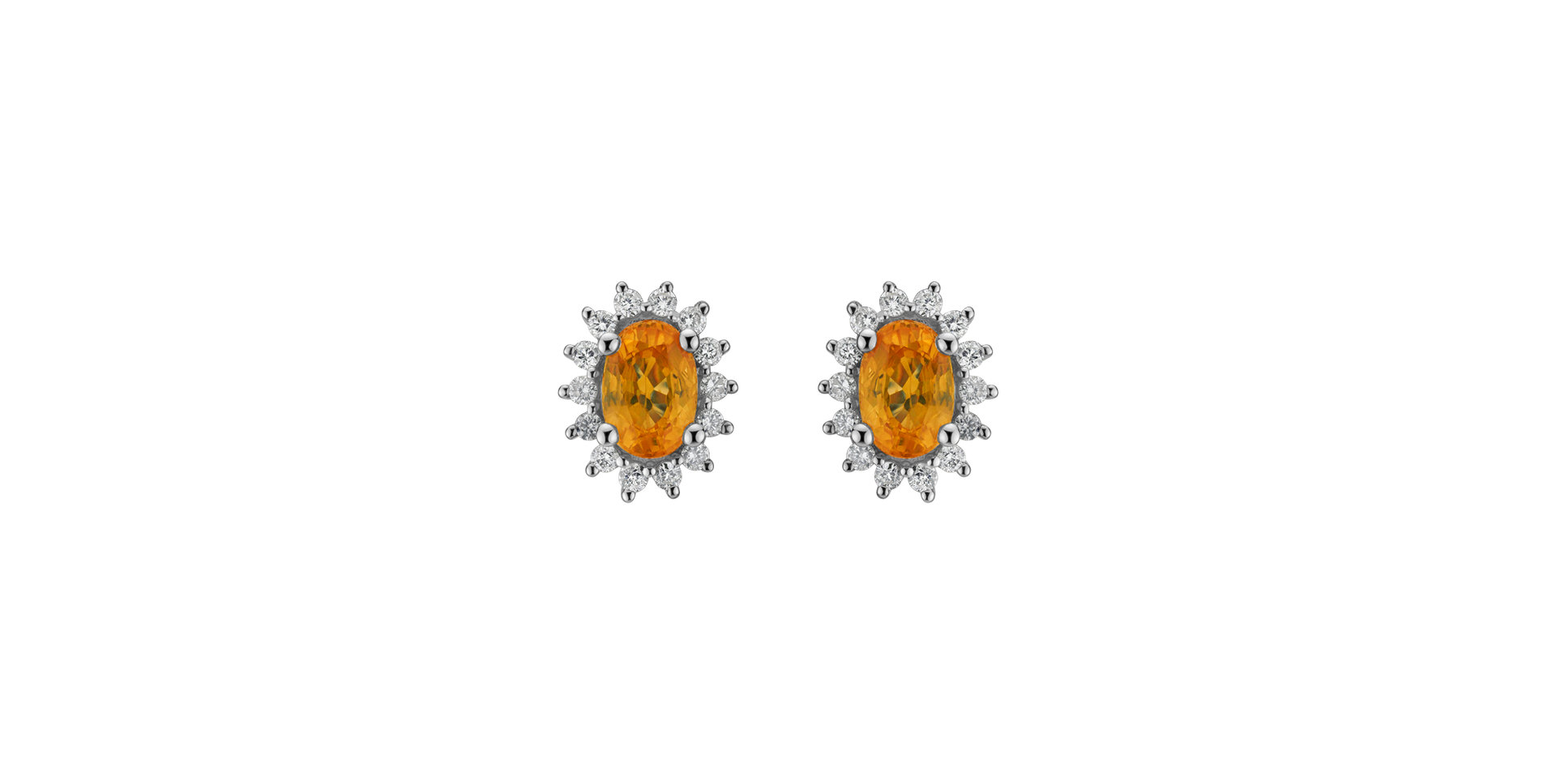 Náušnice s diamanty a safírem Princess