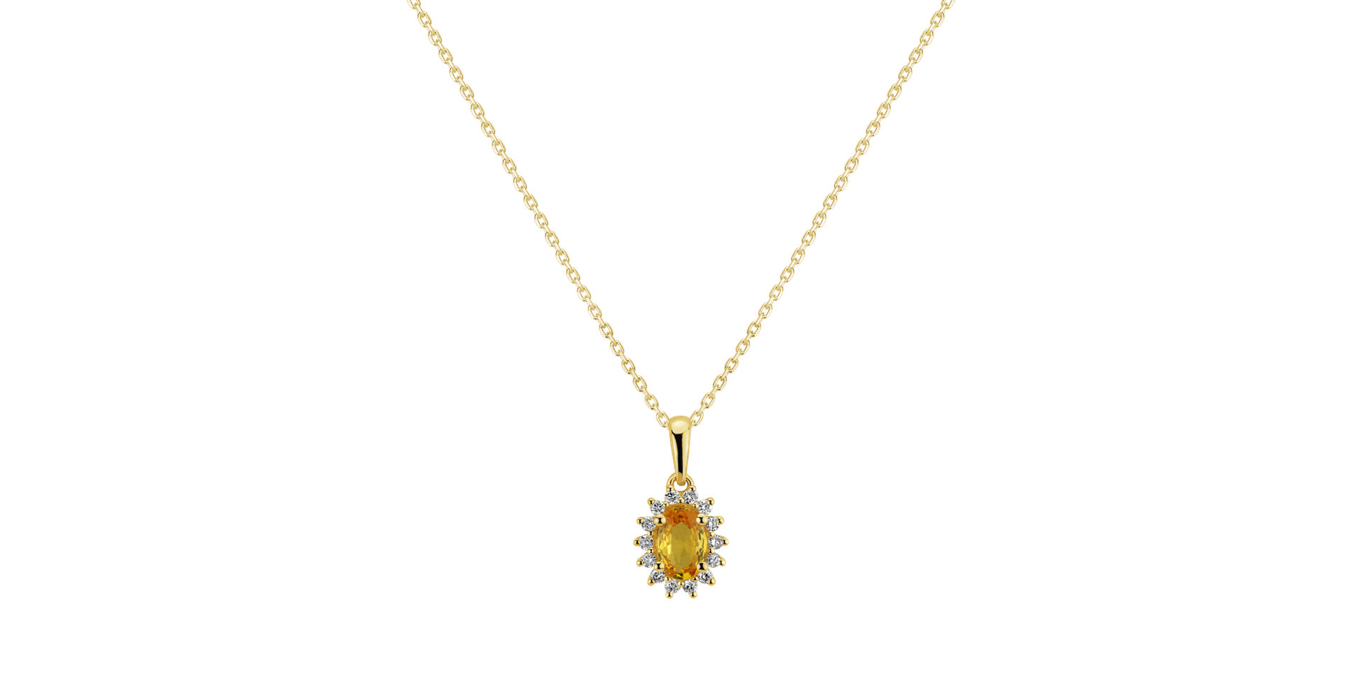 Přívěsek s diamanty a safírem Princess