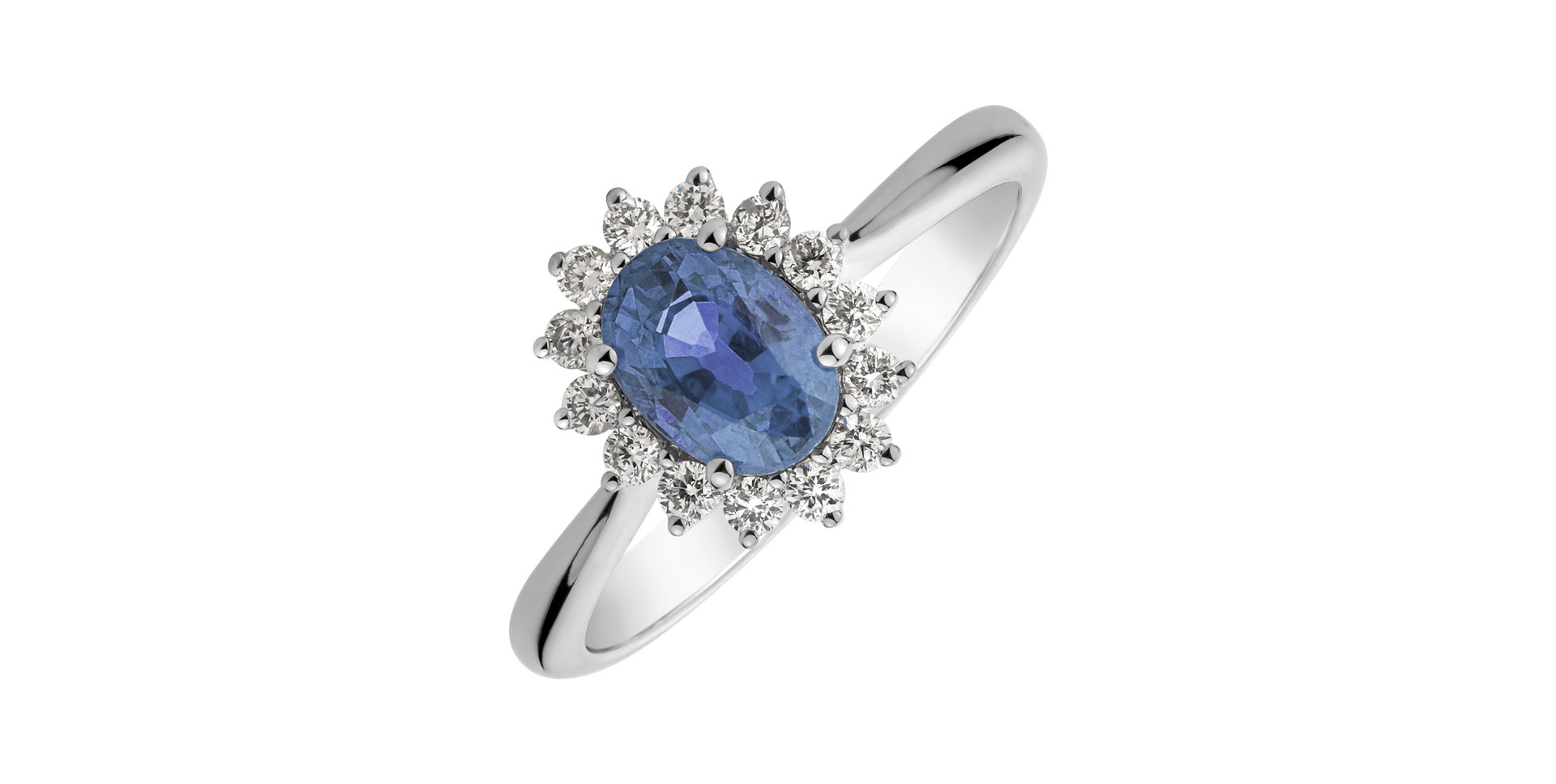 Prsten s diamanty a safírem Princess
