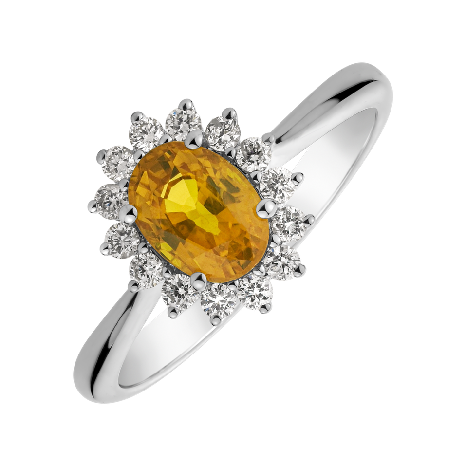 Prsten se safírem a diamanty Princess