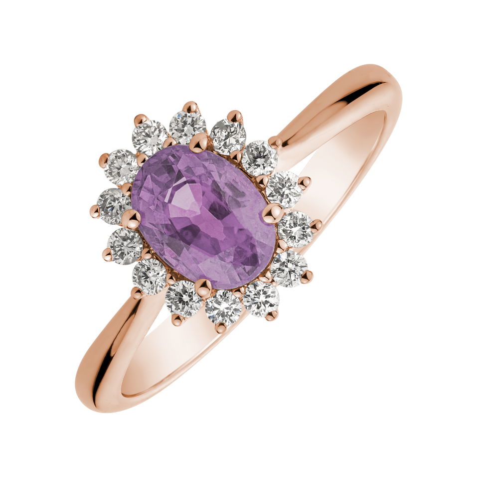 Prsten se safírem a diamanty Princess