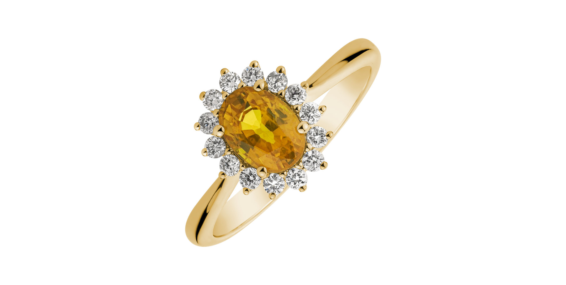 Prsten s diamanty a safírem Princess