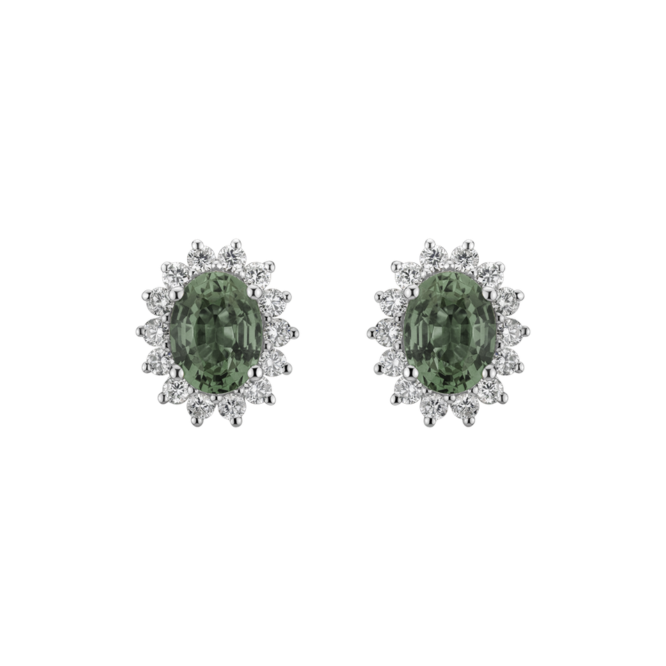 Náušnice se safírem a diamanty Princess