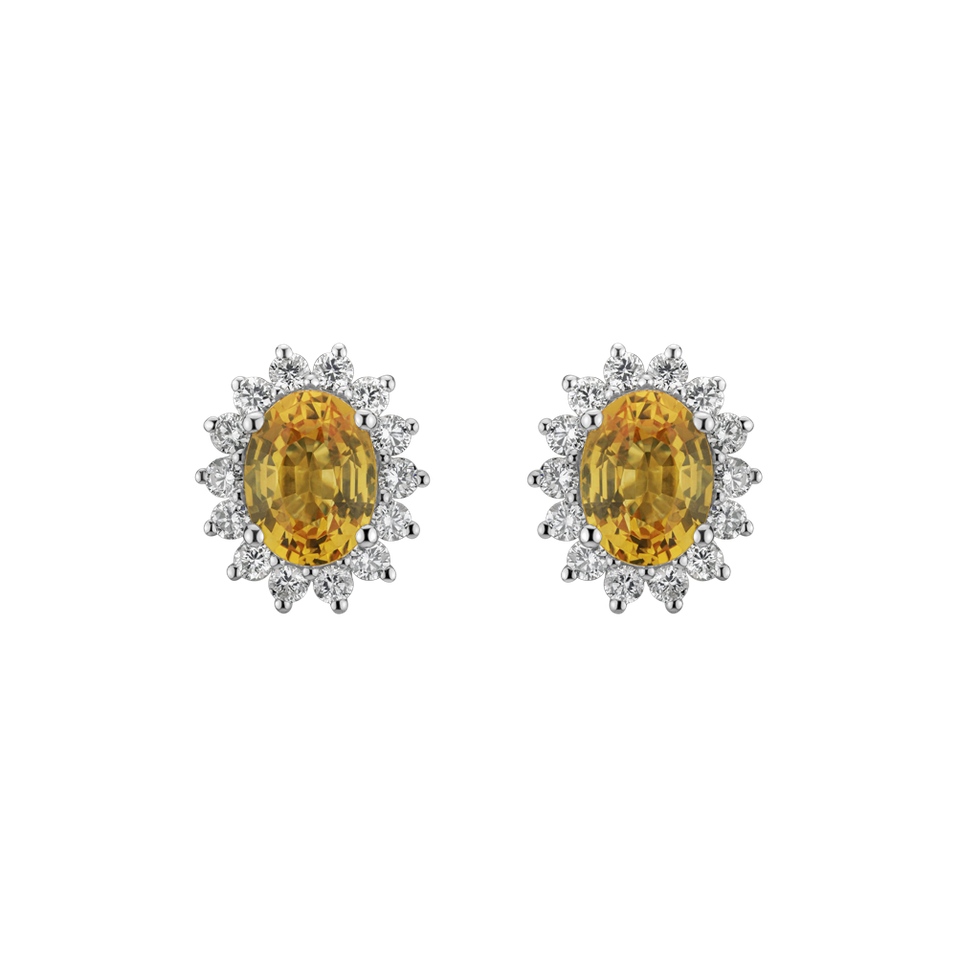 Náušnice se safírem a diamanty Princess