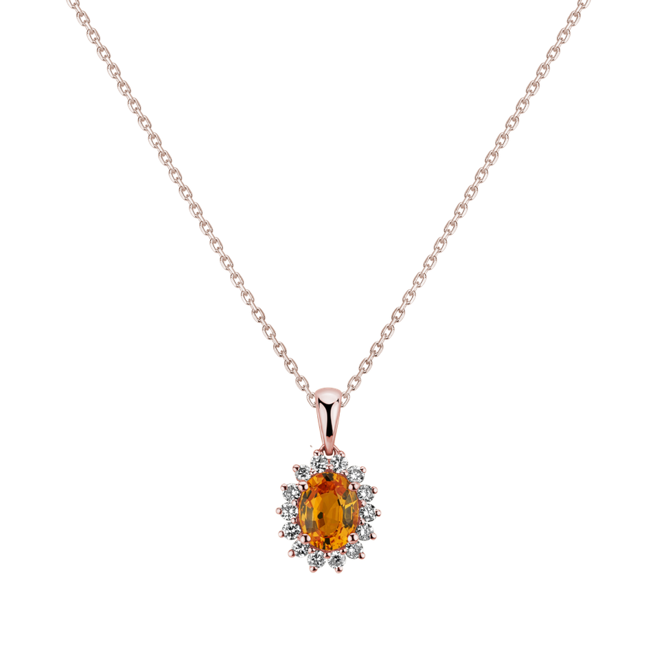 Přívěsek s diamanty a safírem Princess