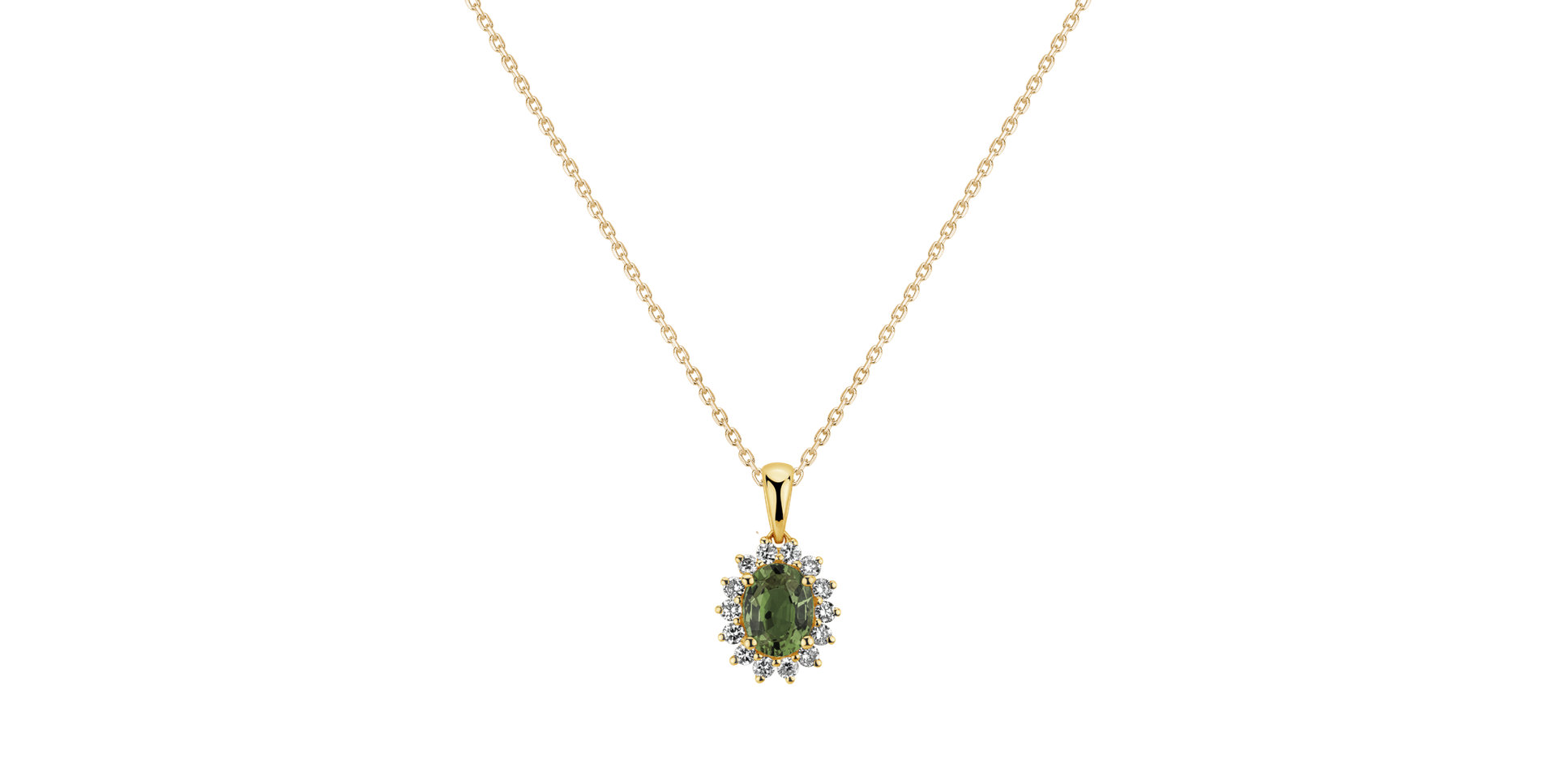 Přívěsek s diamanty a safírem Princess