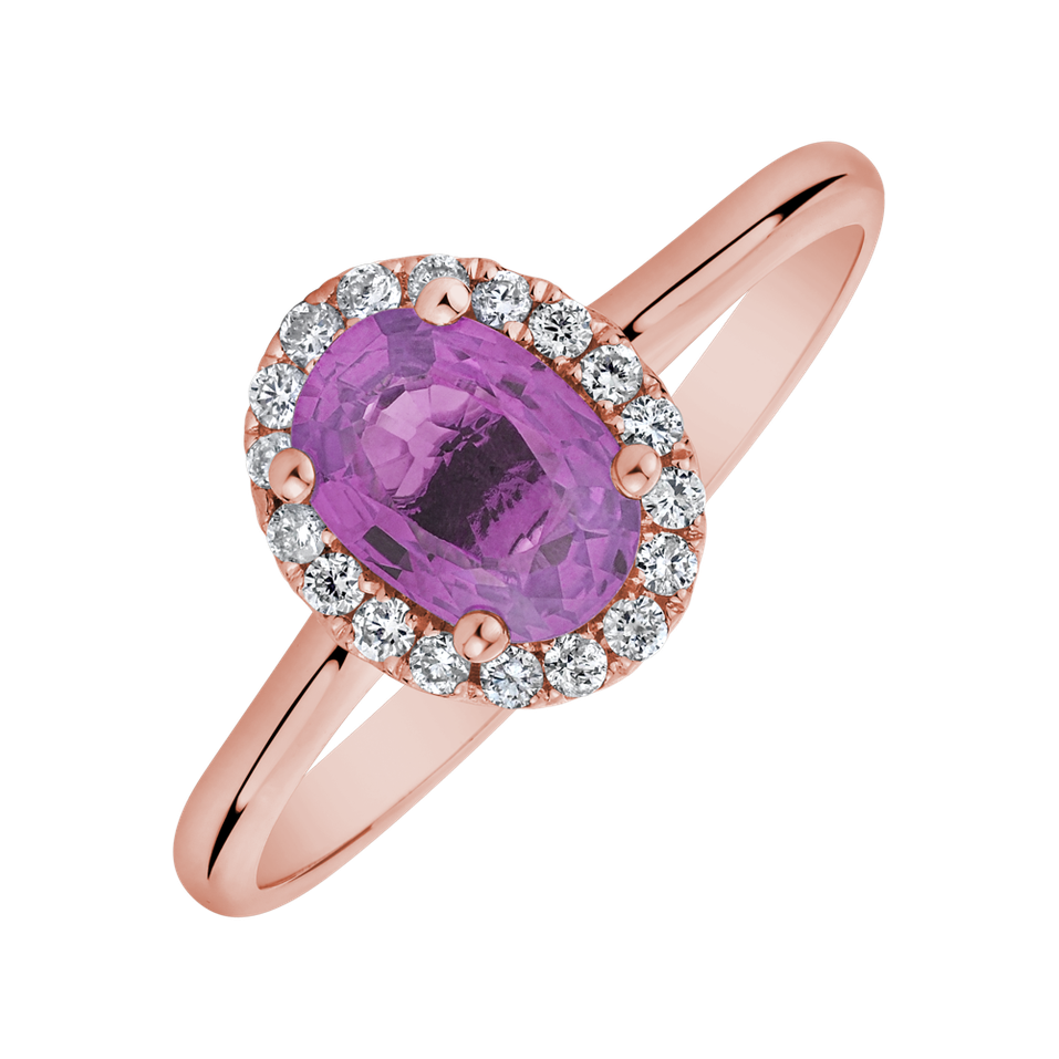 Prsten se safírem a diamanty Princess