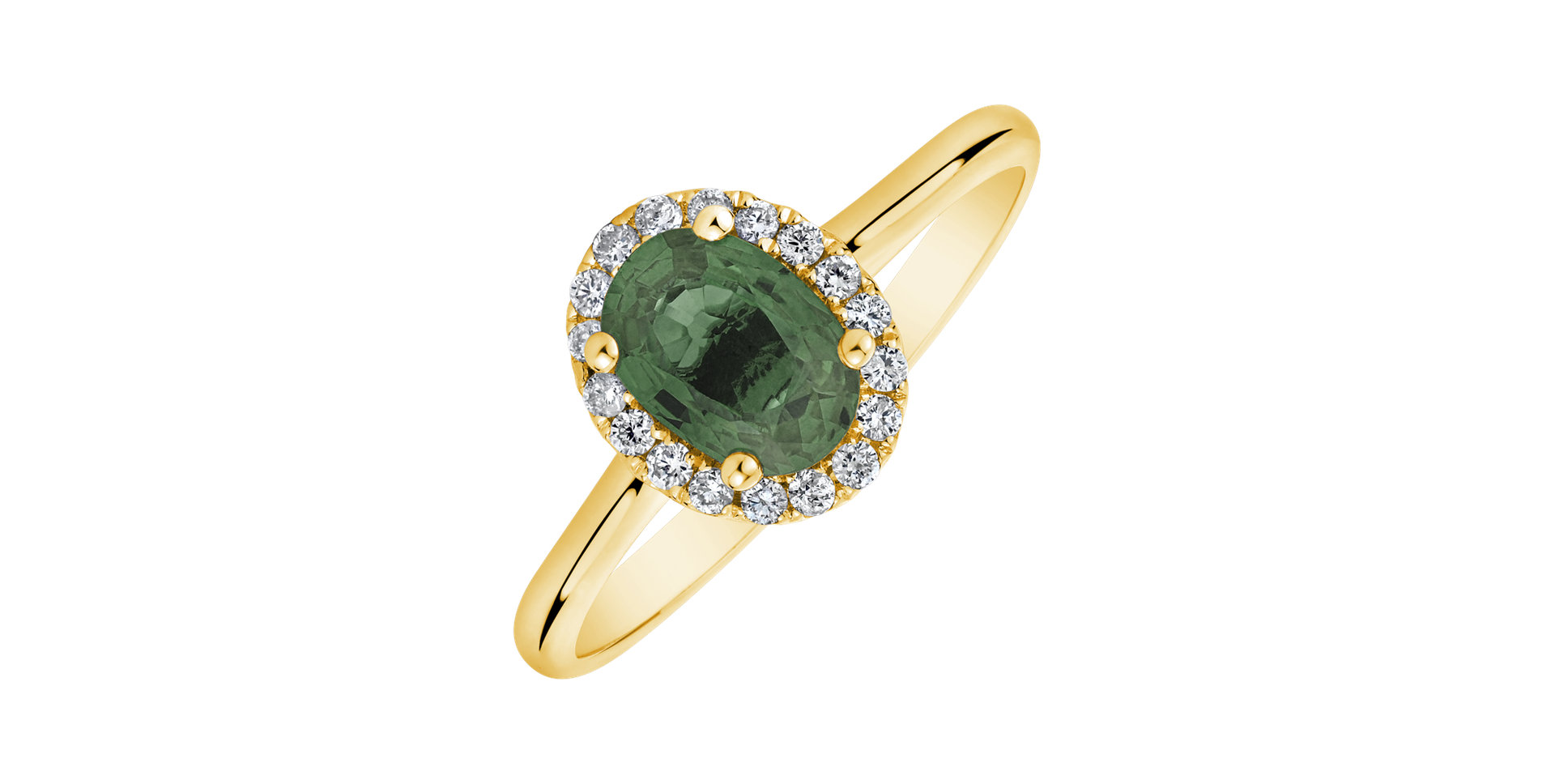 Prsten s diamanty a safírem Princess