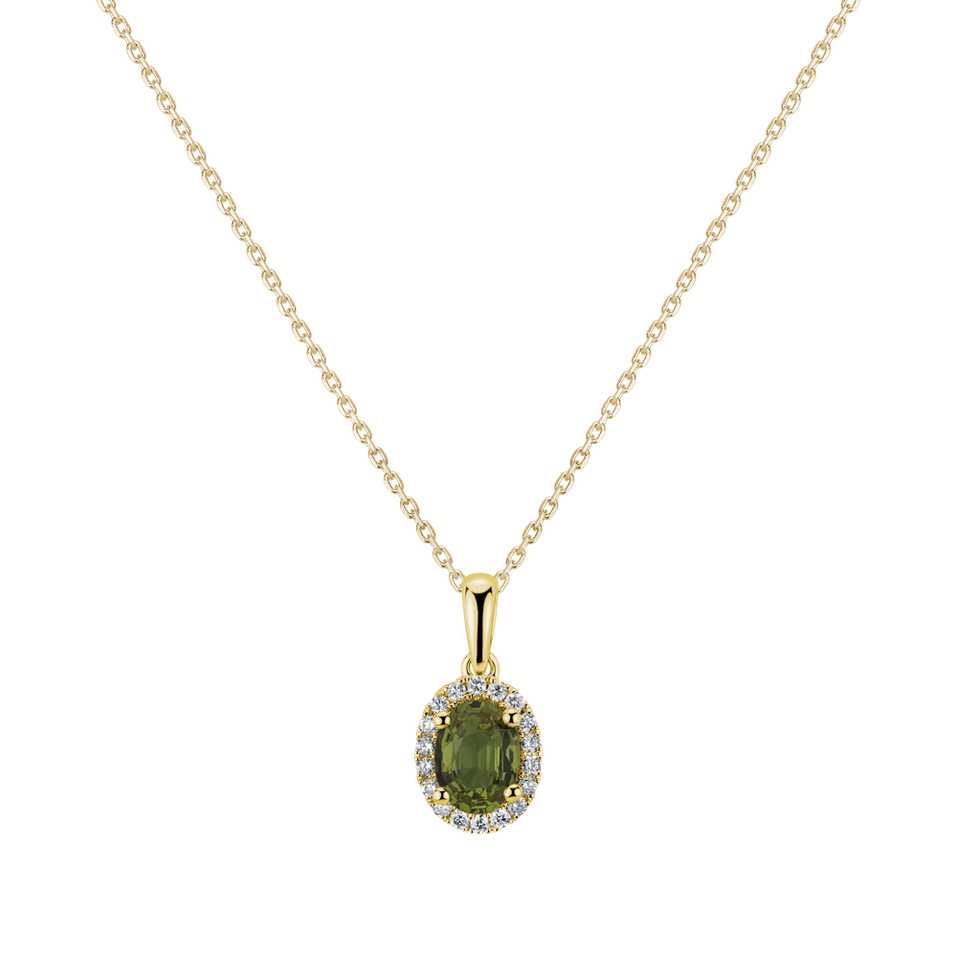 Přívěsek s diamanty a safírem Princess