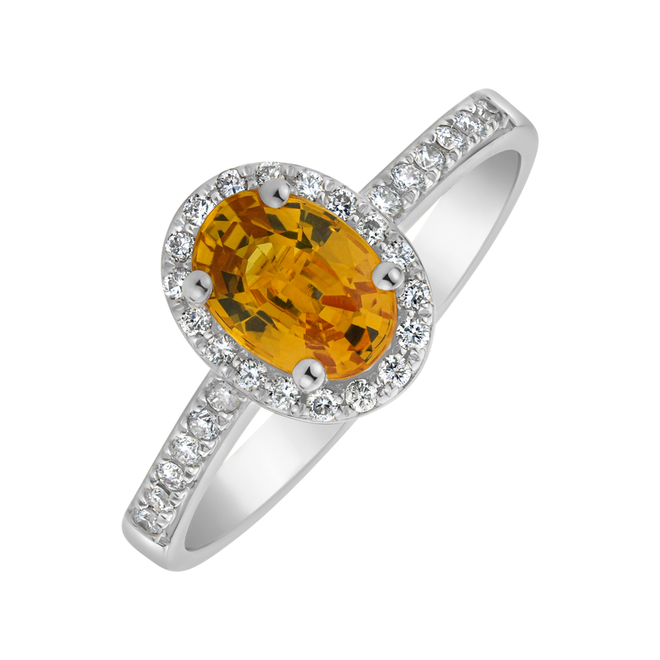 Prsten se safírem a diamanty Princess