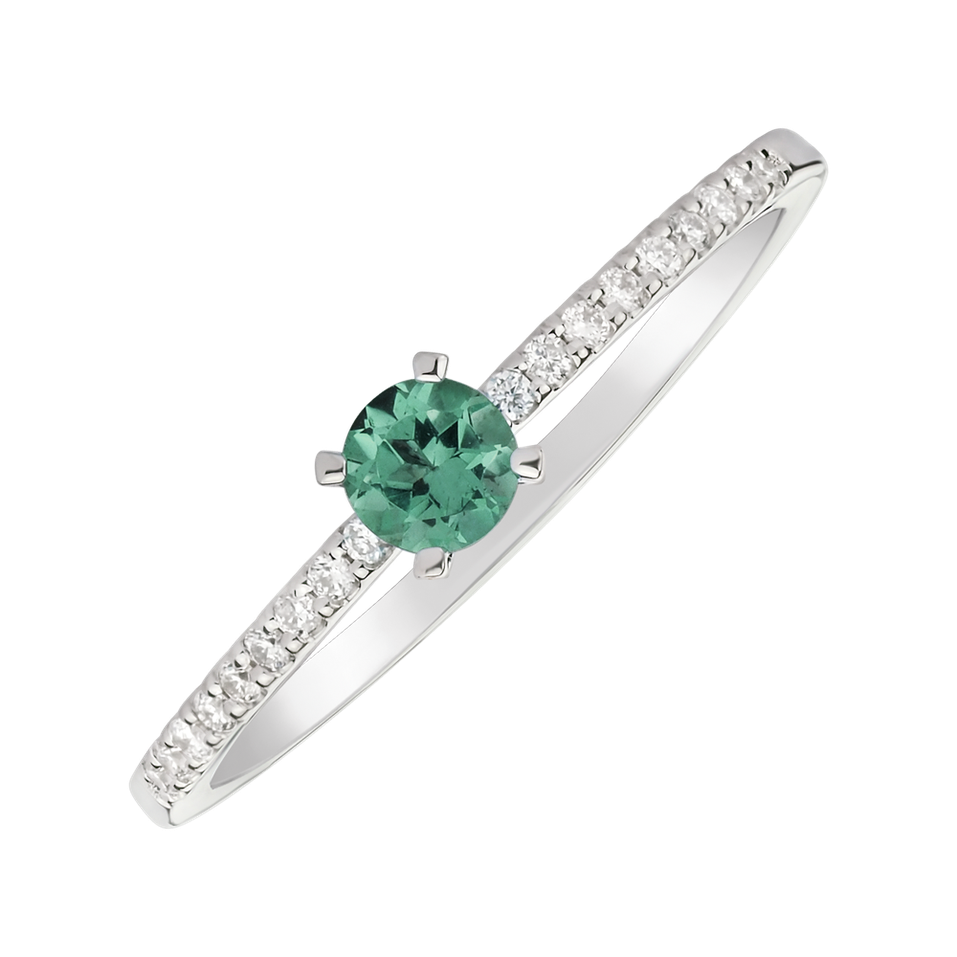 Prsten s diamanty a smaragdem Gem Simplicity