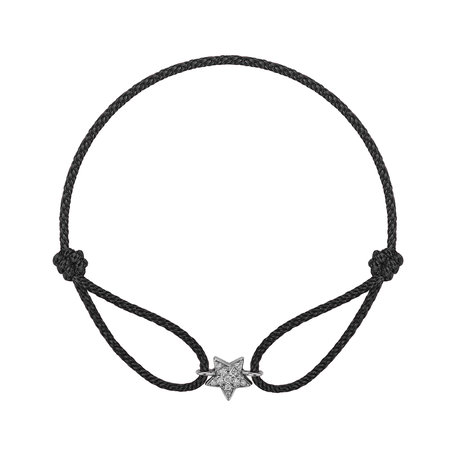 Diamantový náramek se šňůrkou Adorable Star