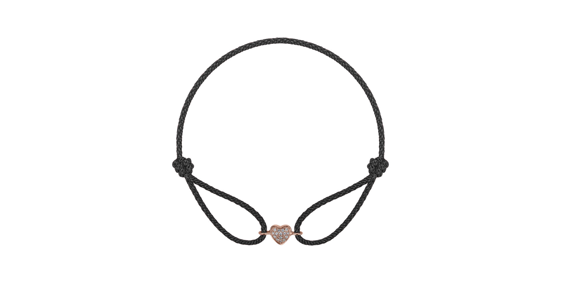 Diamantový náramek se šňůrkou Adorable Heart