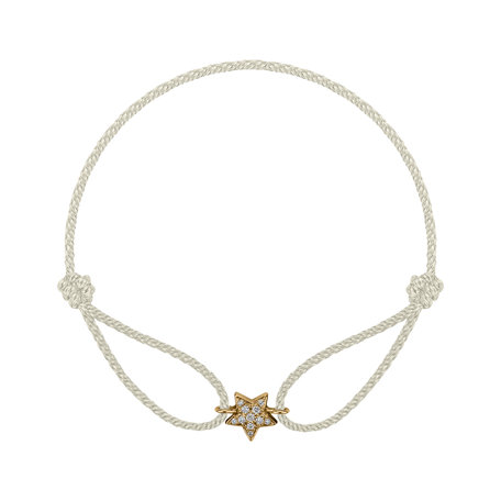 Diamantový náramek se šňůrkou Adorable Star