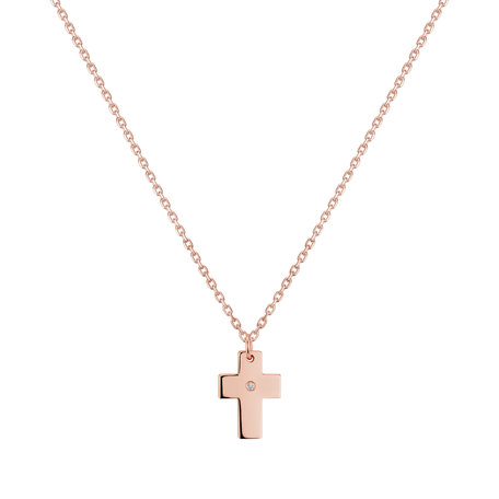 Náhrdelník s diamantem Cross of Romanticism