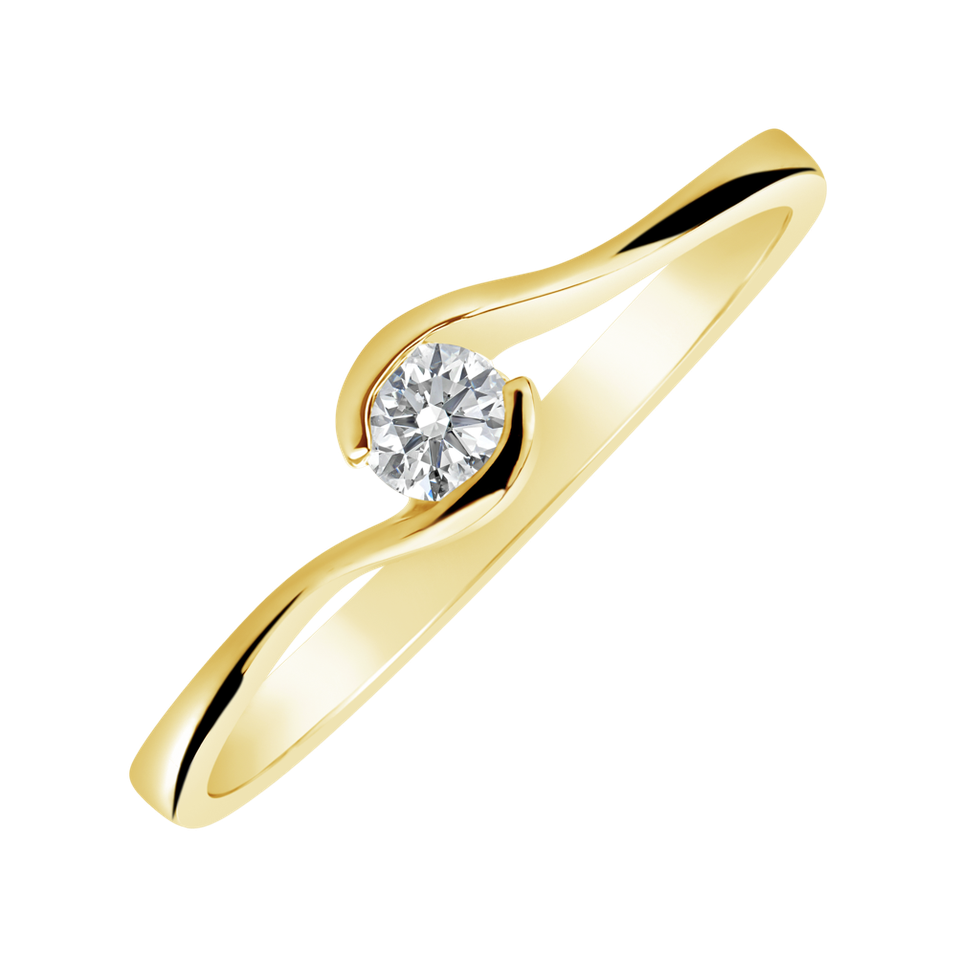 Prsten s diamantem Wave of Love