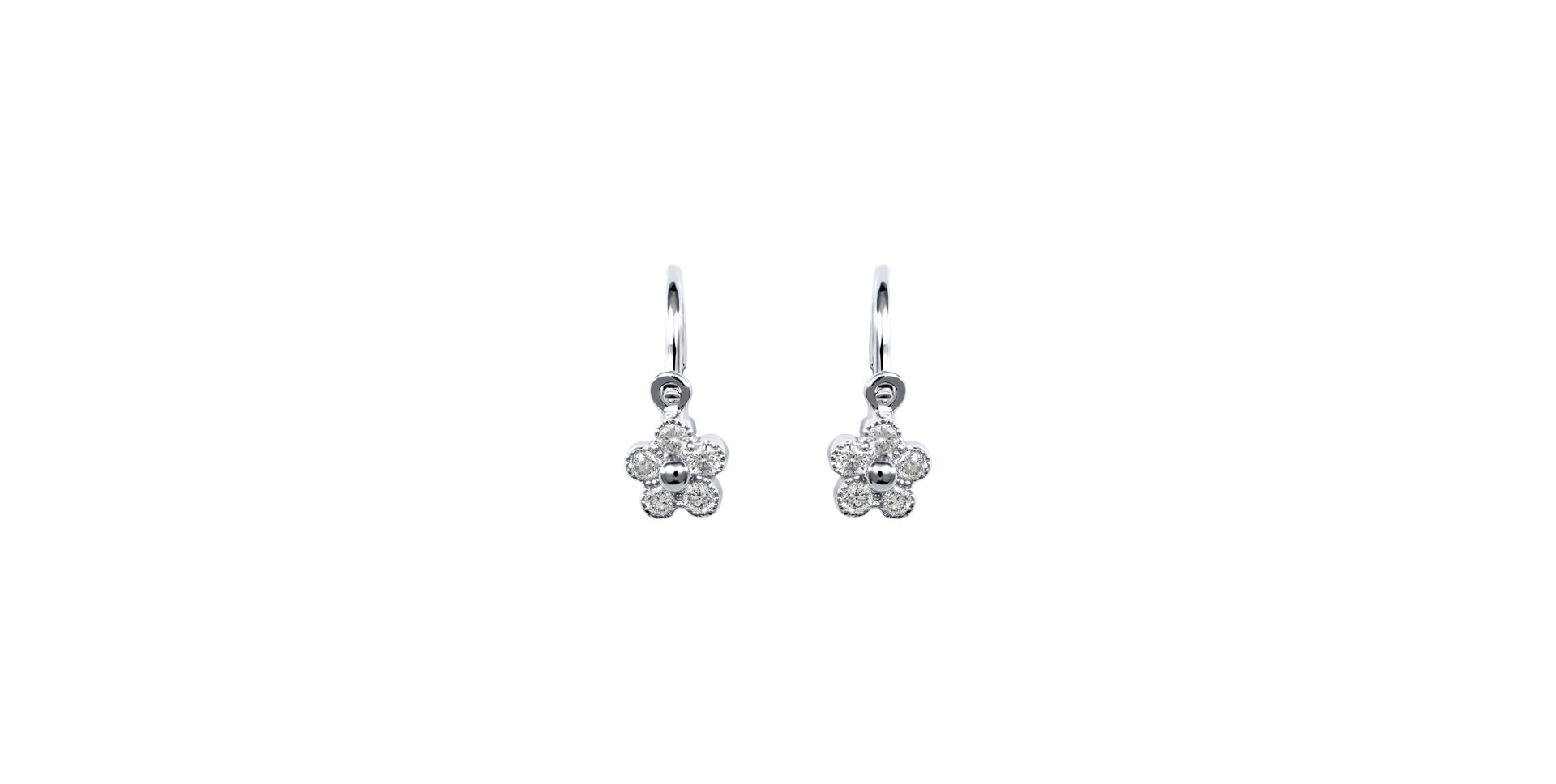 Dětské náušnice s diamanty Diamond Flower