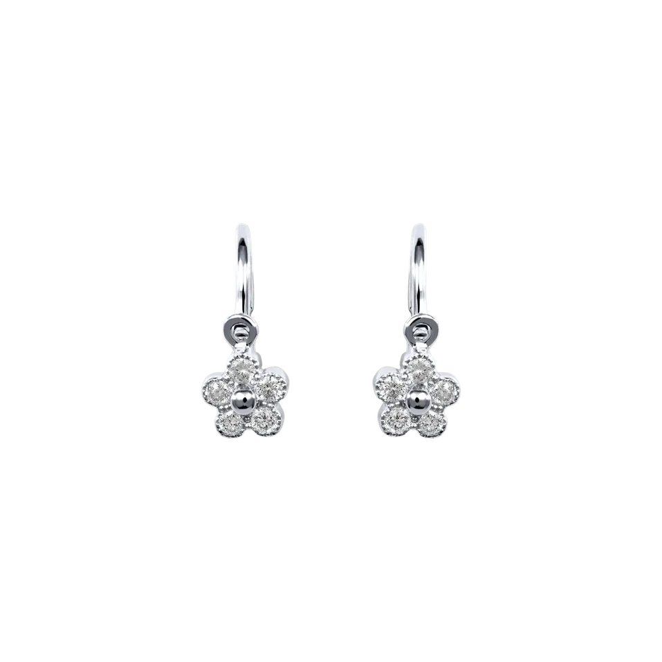 Dětské náušnice s diamanty Diamond Flower