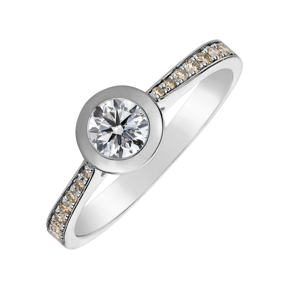 Prsten s hnědými diamanty Space Love