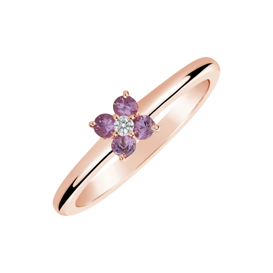 Prsten s diamantem a safiry Karissa