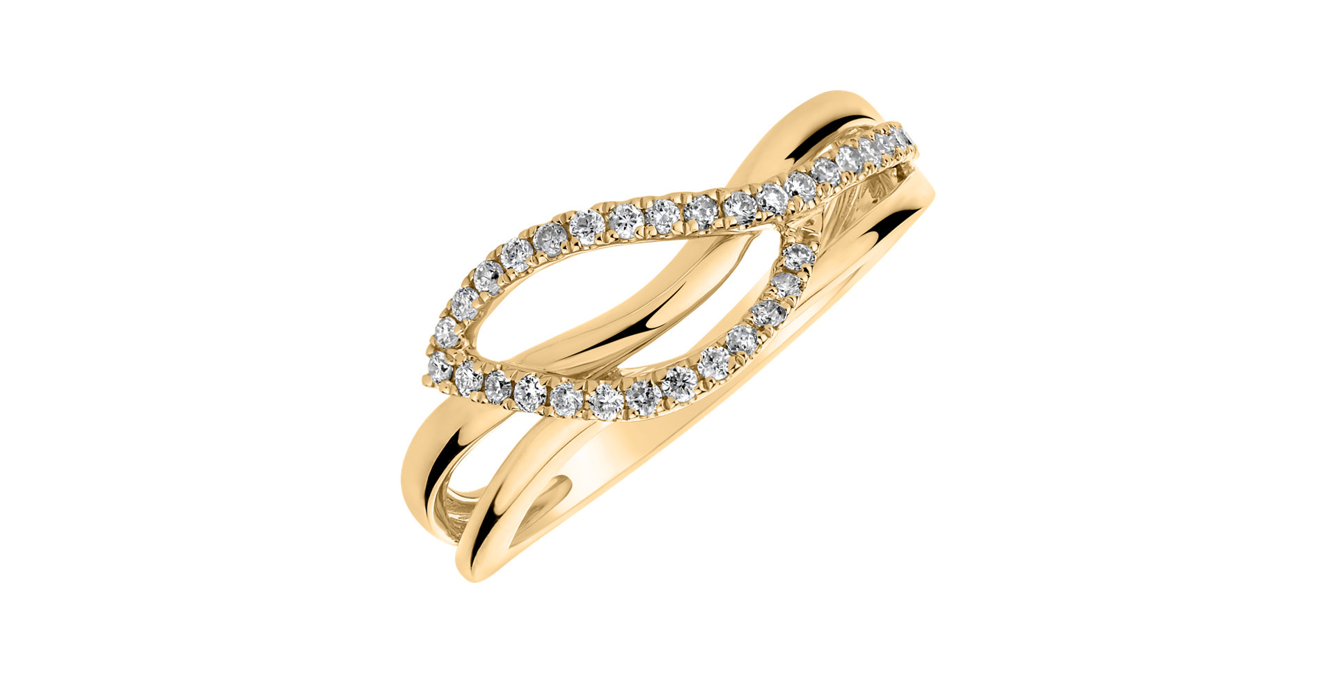 Prsten s diamanty Dazzling Leaf
