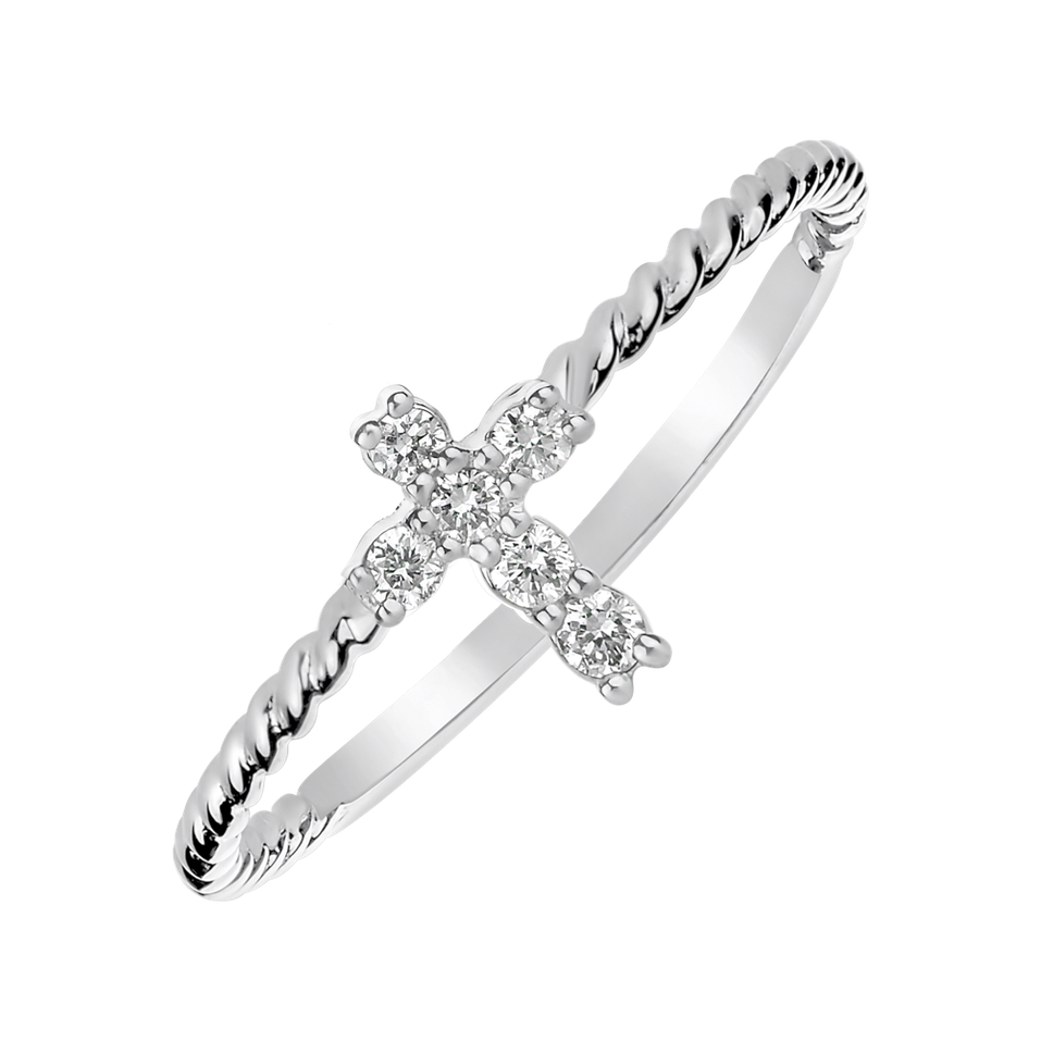 Prsten s diamanty Cross