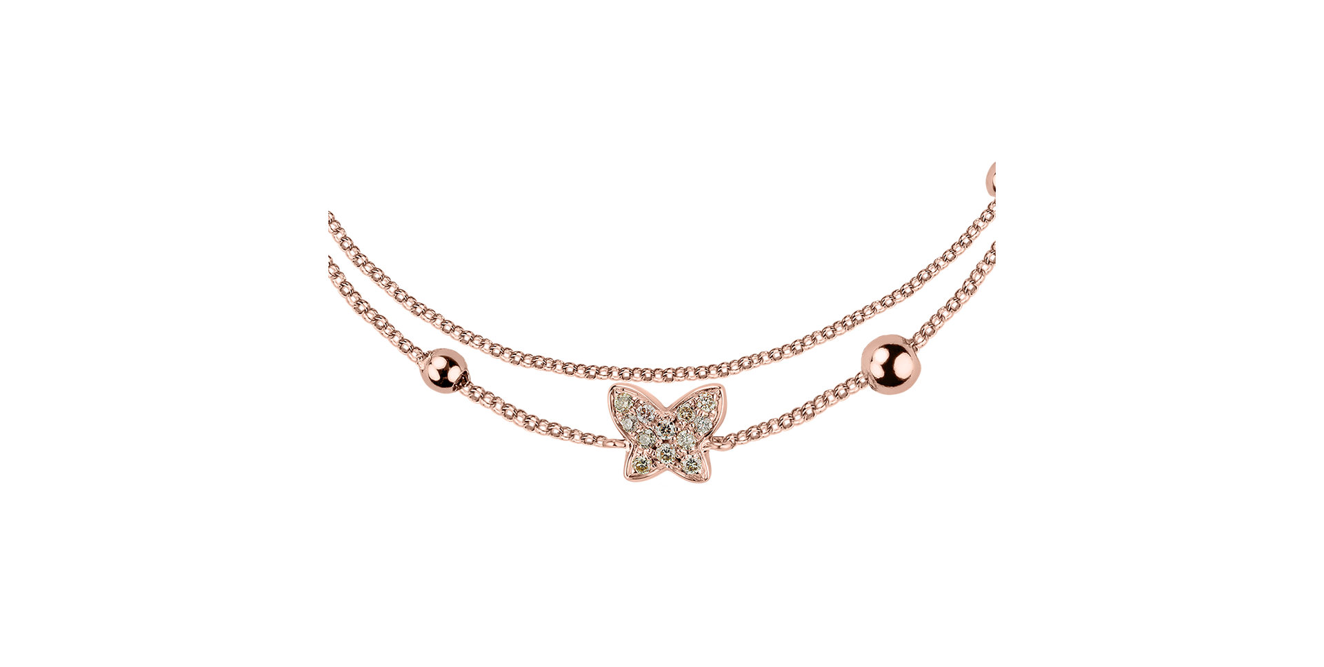 Náramek s hnědými diamanty Magic Message