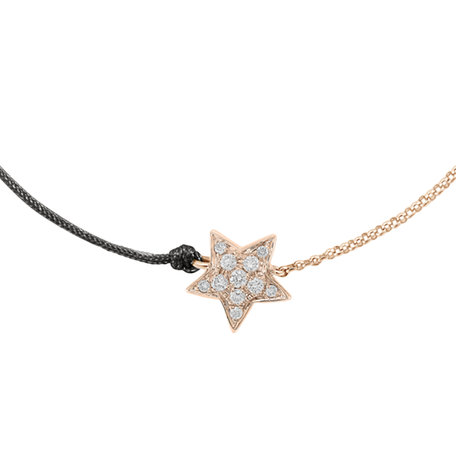 Diamantový náramek se šňůrkou Be a Star