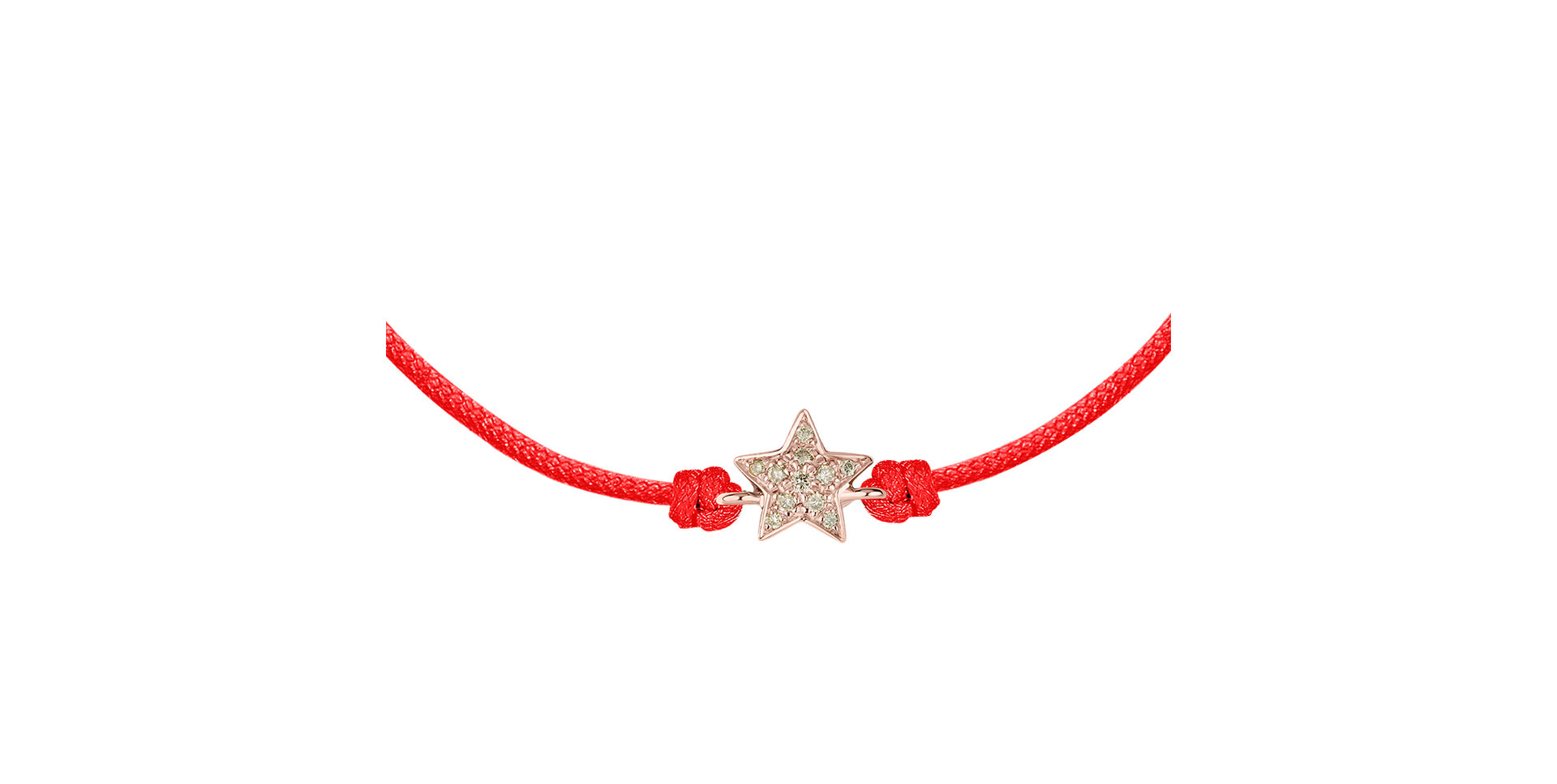 Náramek se šňůrkou a hnědými diamanty Star Message