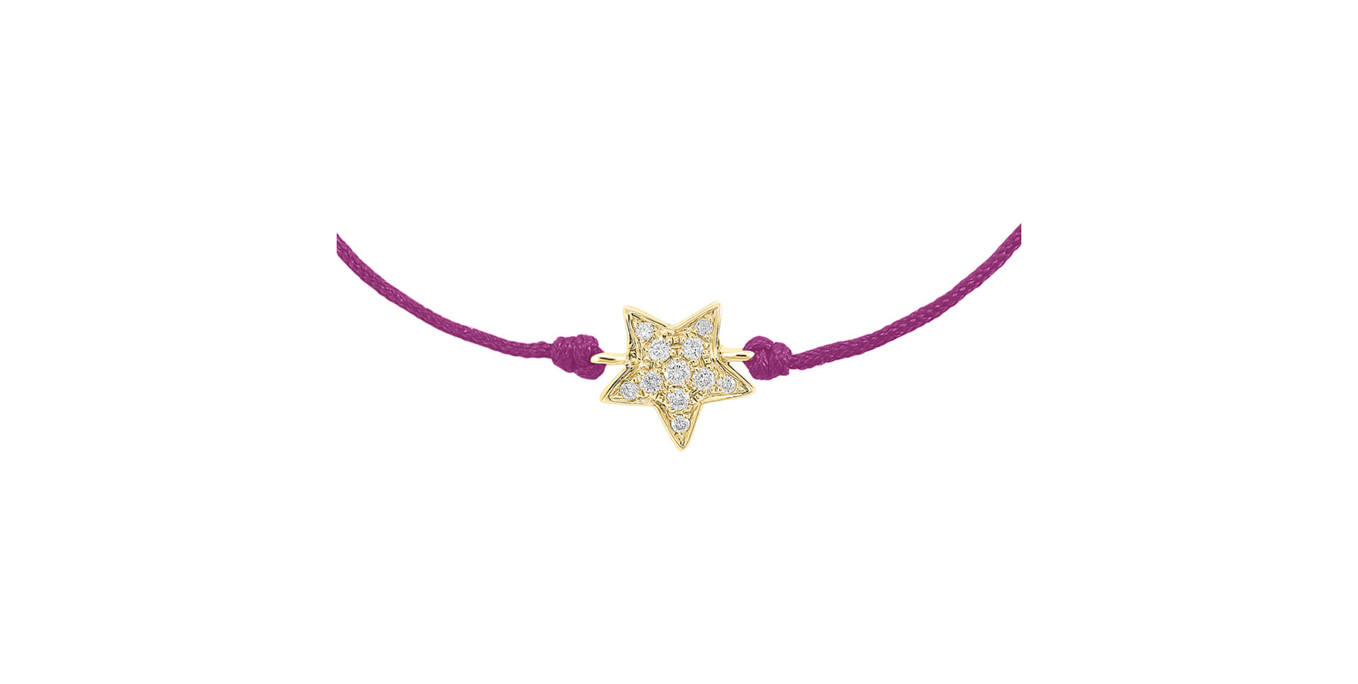 Diamantový náramek se šňůrkou Star Message