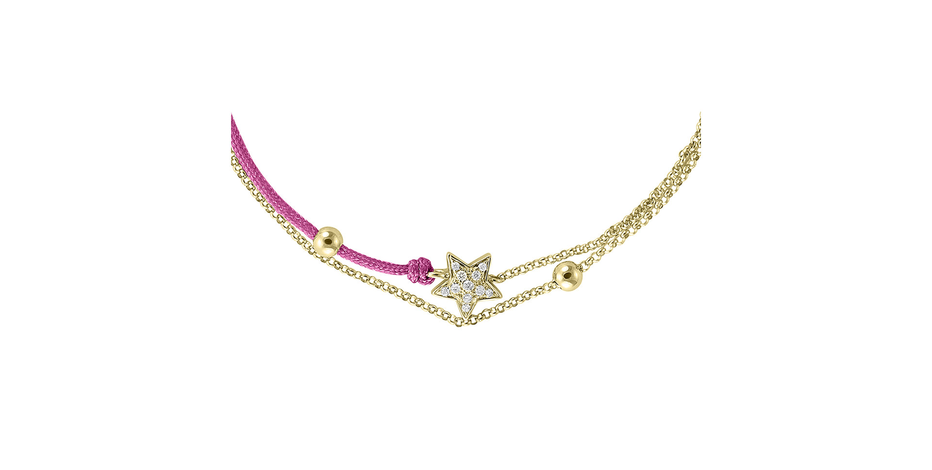 Diamantový náramek se šňůrkou Dream Message