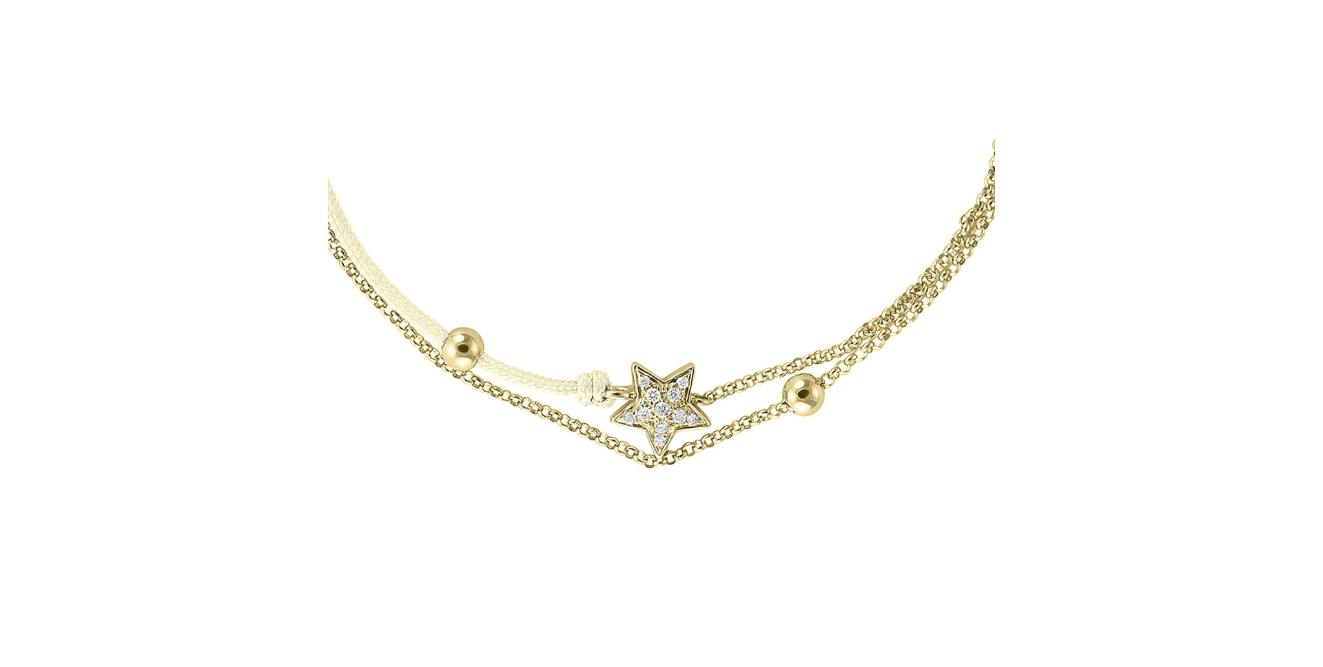 Diamantový náramek se šňůrkou Dream Message