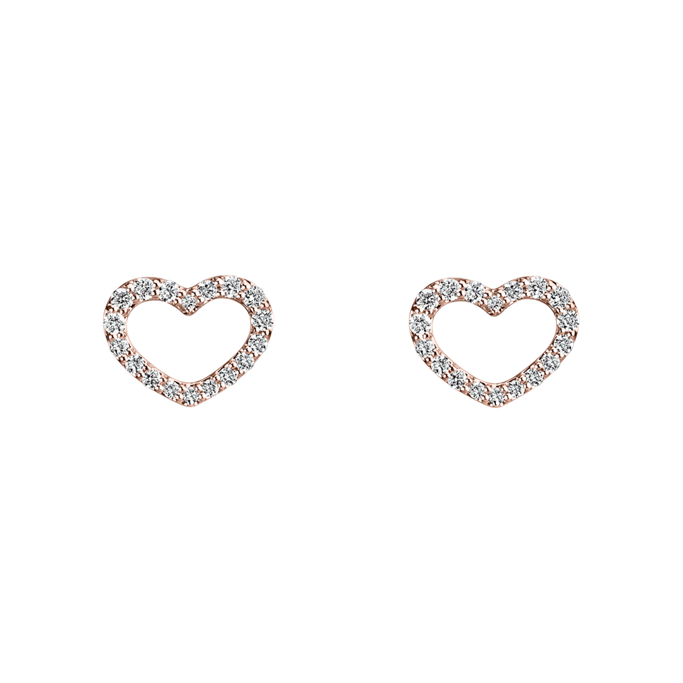 Náušnice s diamanty Shiny Hearts
