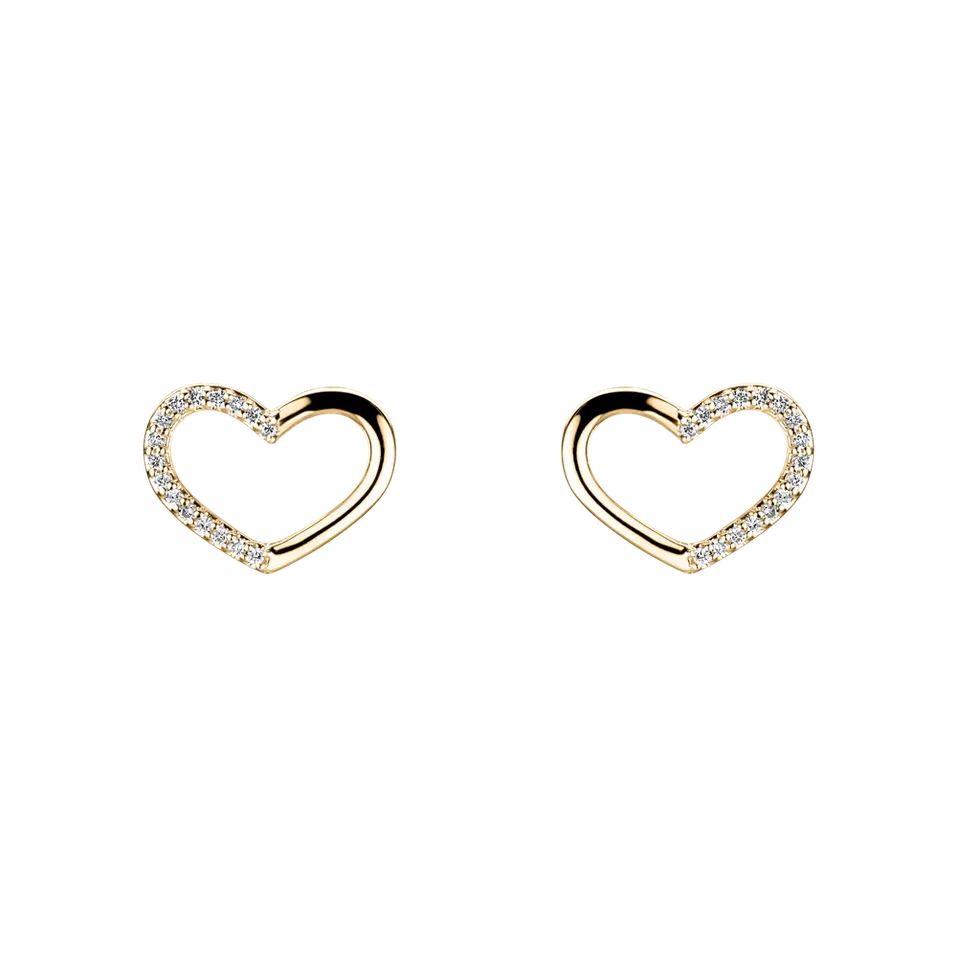 Náušnice s diamanty Sparkling Heart