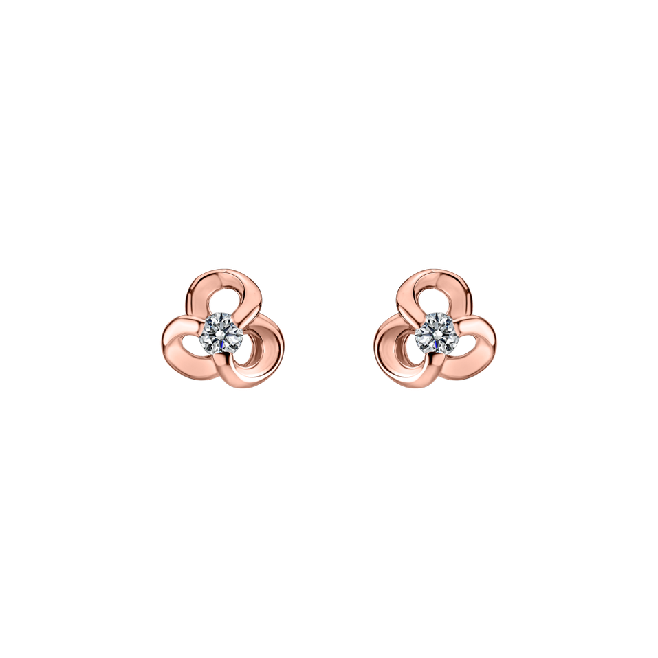 Náušnice s diamantem Curled Flower