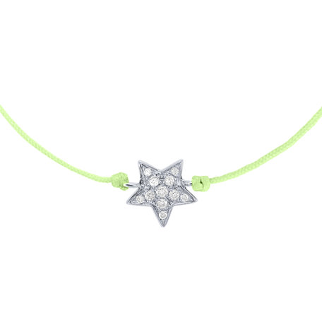 Diamantový náramek se šňůrkou Star Message