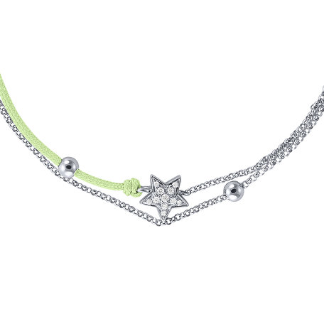 Diamantový náramek se šňůrkou Dream Message