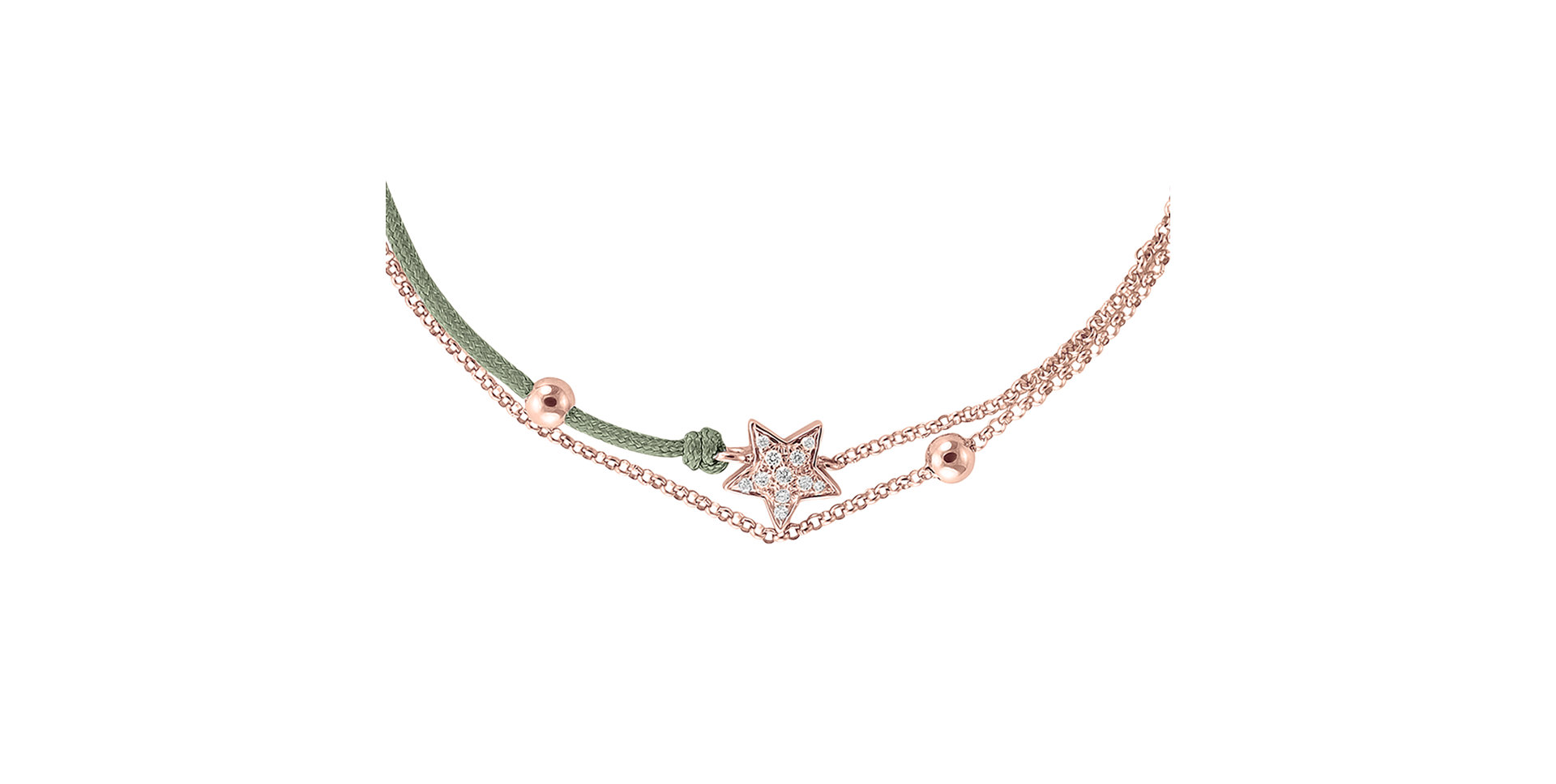 Diamantový náramek se šňůrkou Dream Message