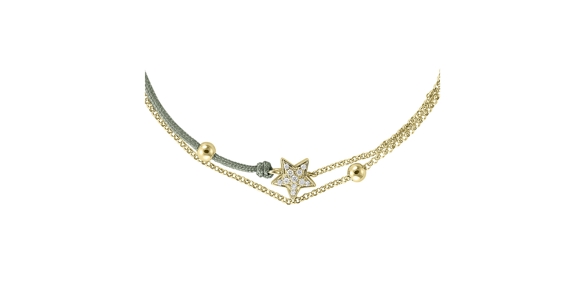 Diamantový náramek se šňůrkou Dream Message