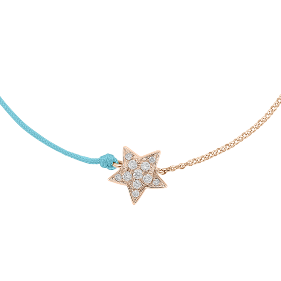 Briliantový náramek se šňůrkou Be a Star