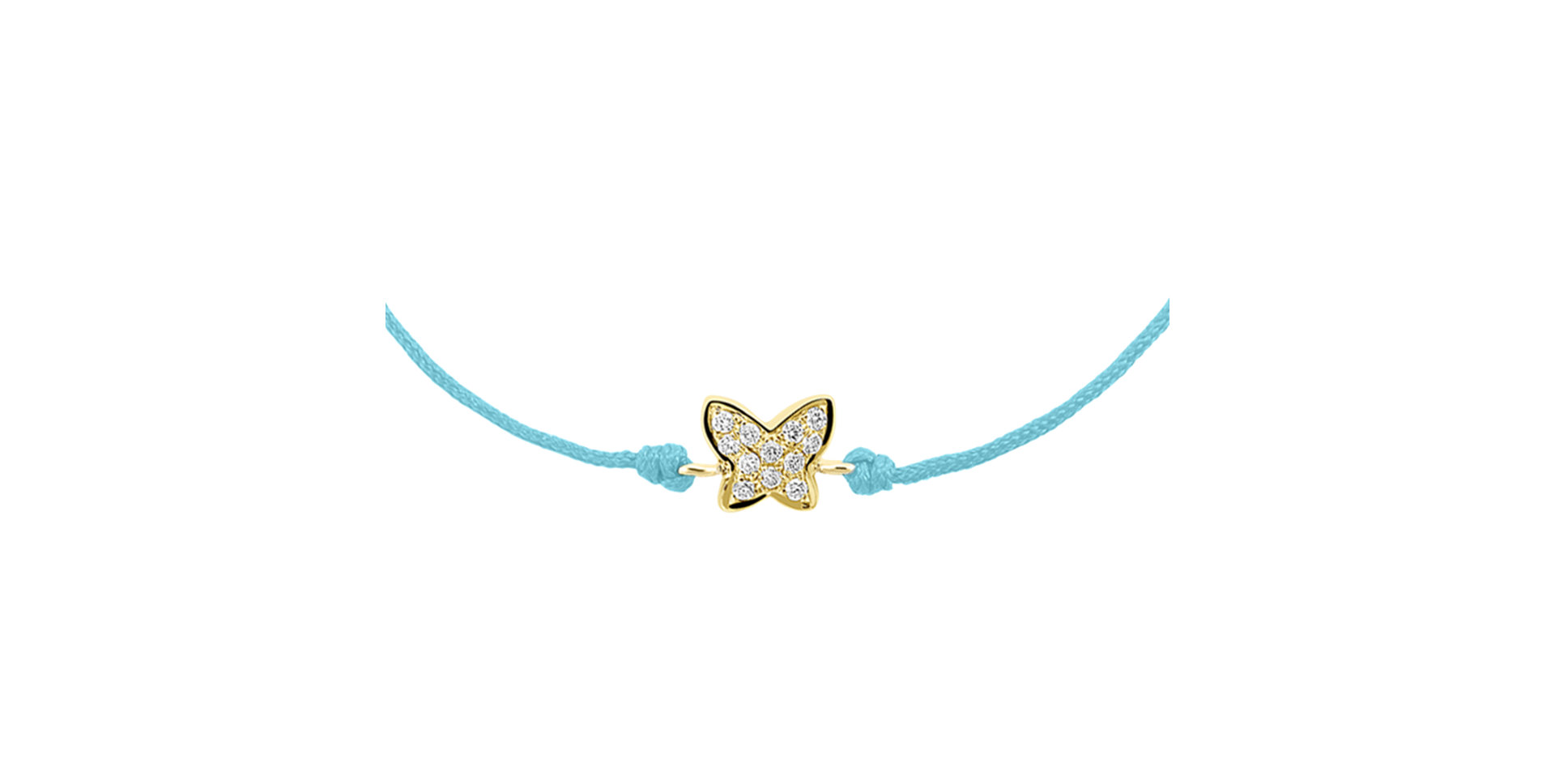 Briliantový náramek se šňůrkou Magic Butterfly
