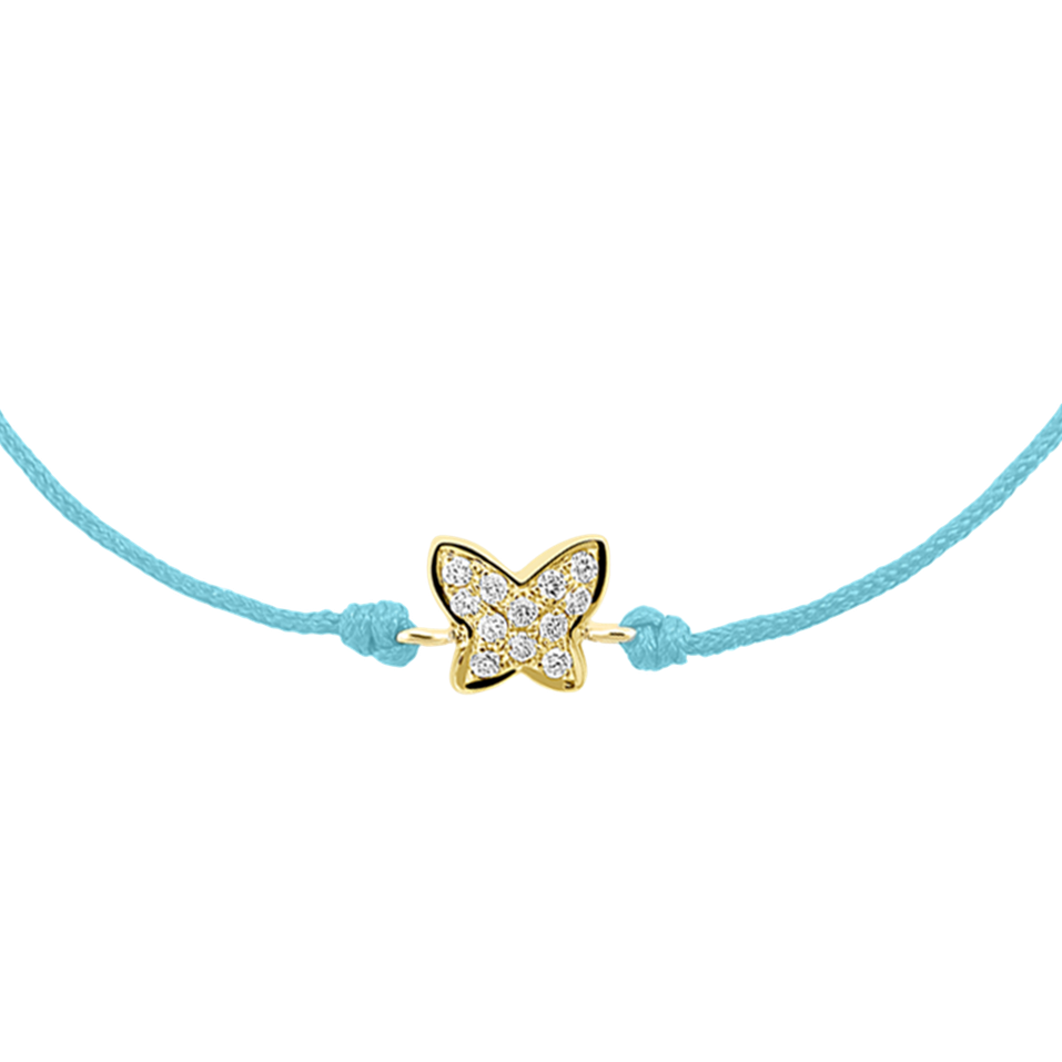 Briliantový náramek se šňůrkou Magic Butterfly