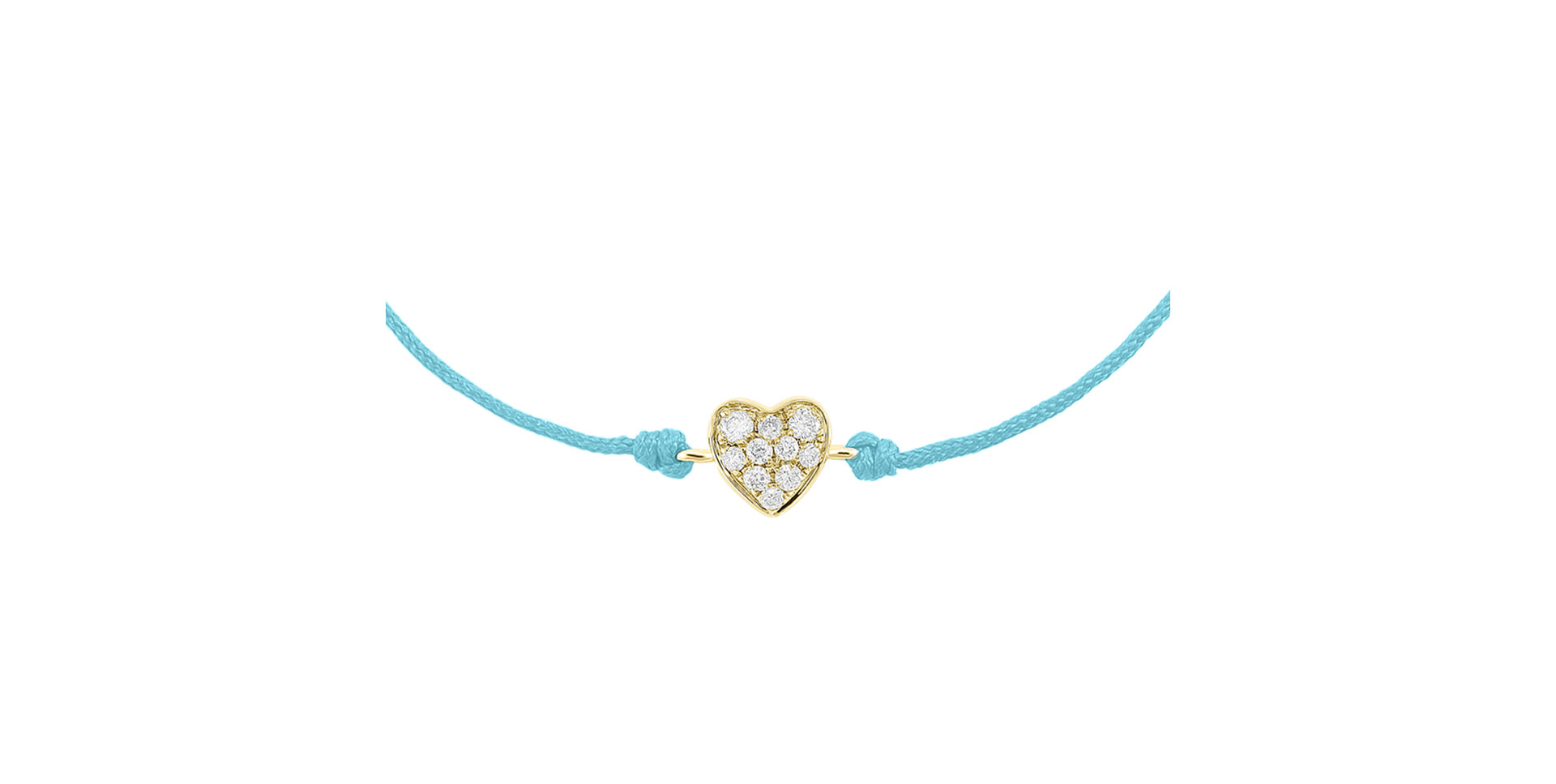 Briliantový náramek se šňůrkou Pretty Heart