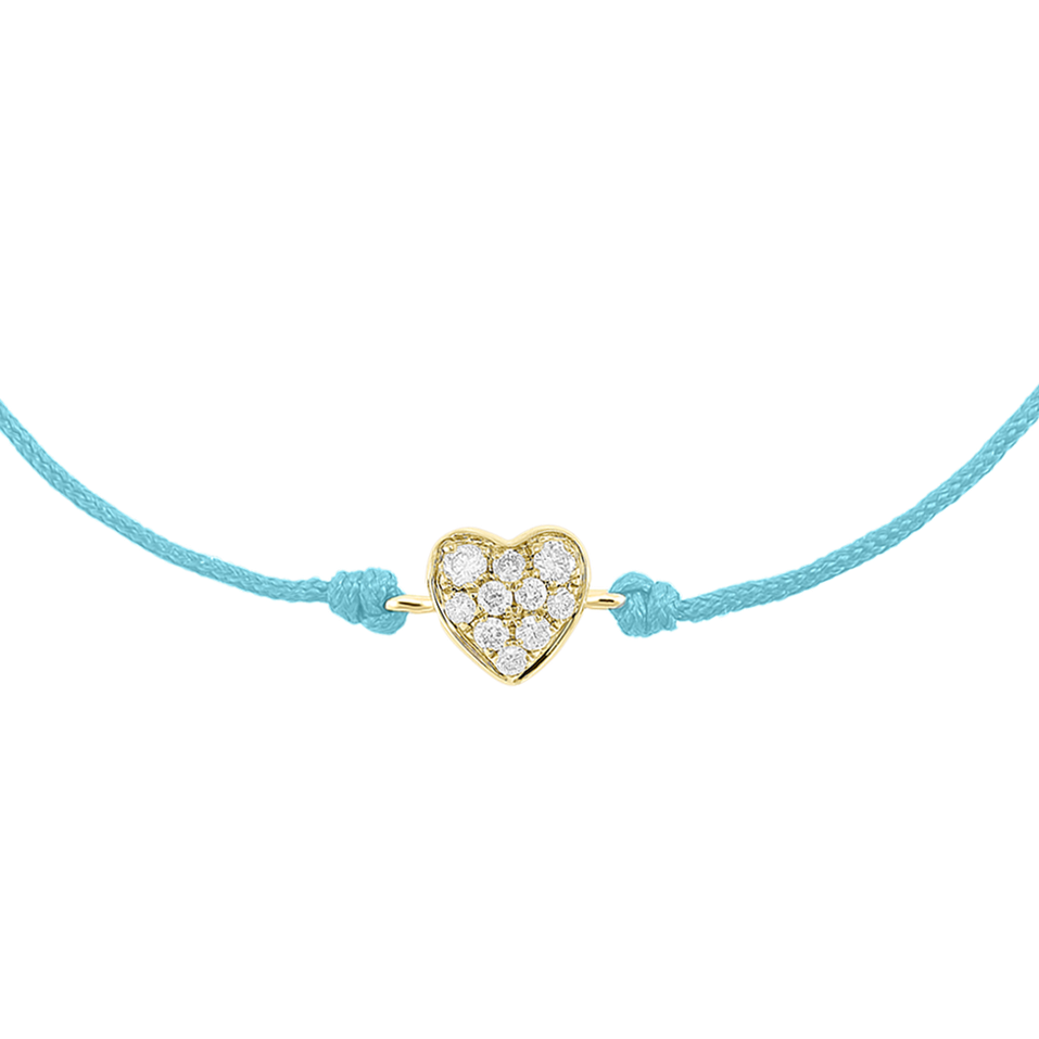 Briliantový náramek se šňůrkou Pretty Heart