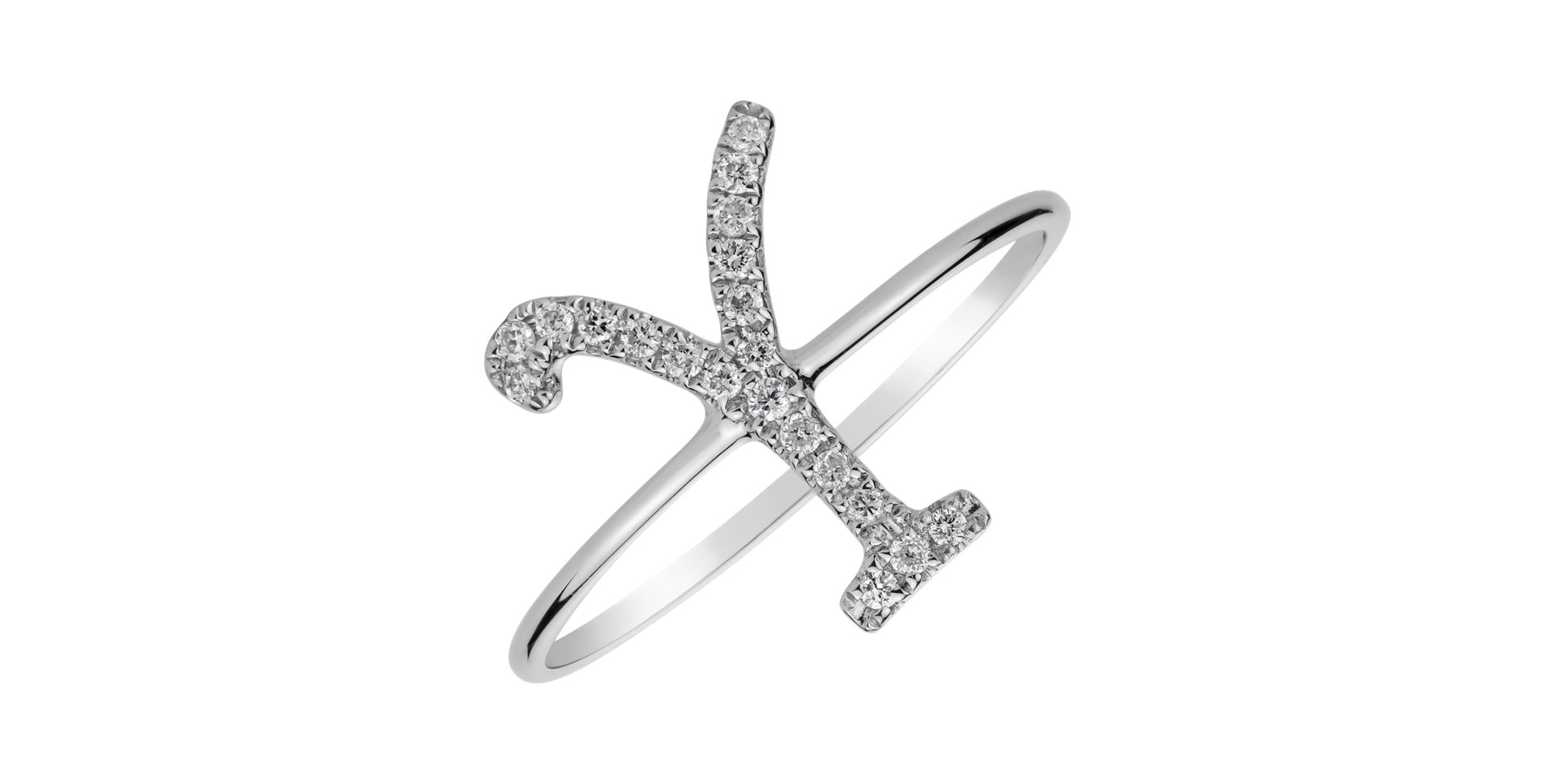 Prsten s diamanty Curly Glittery Y