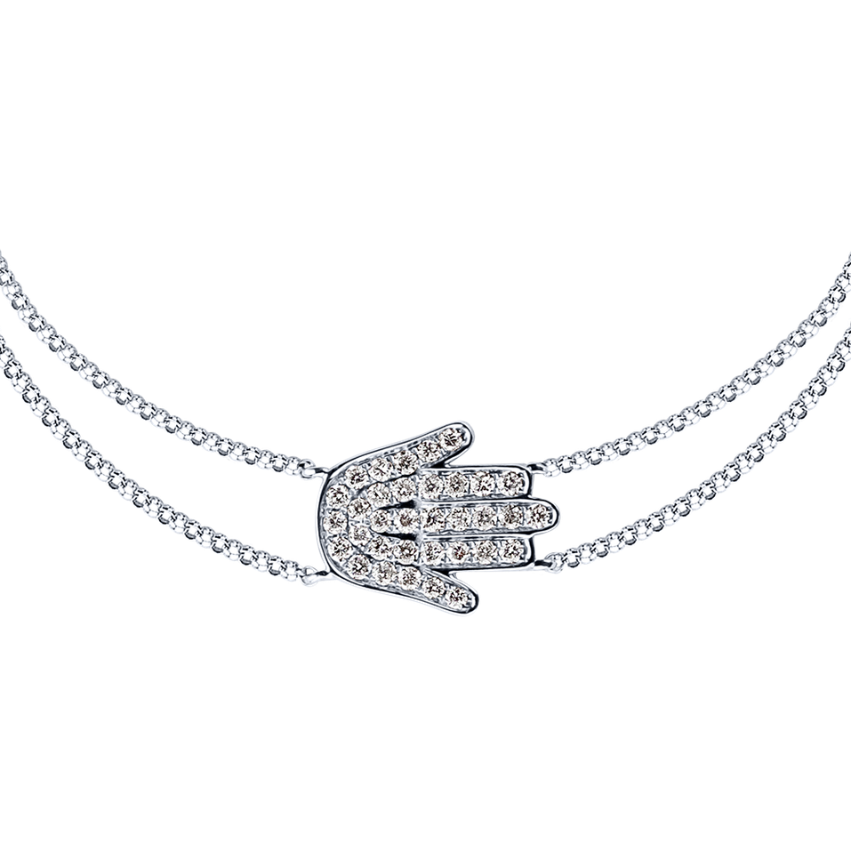 Náramek s diamanty Hand of Fatima