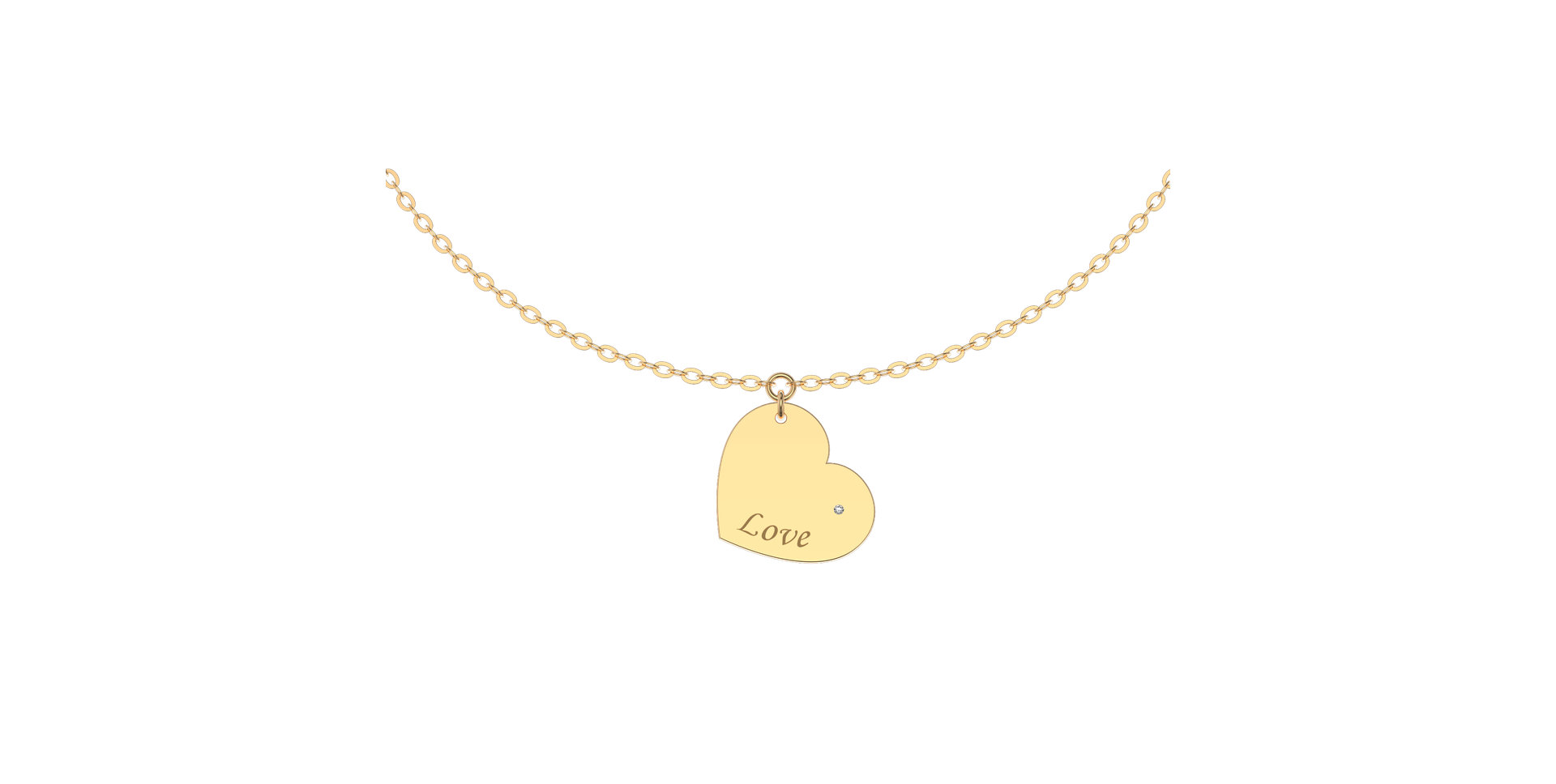 Náramek s diamantem Amour Heart